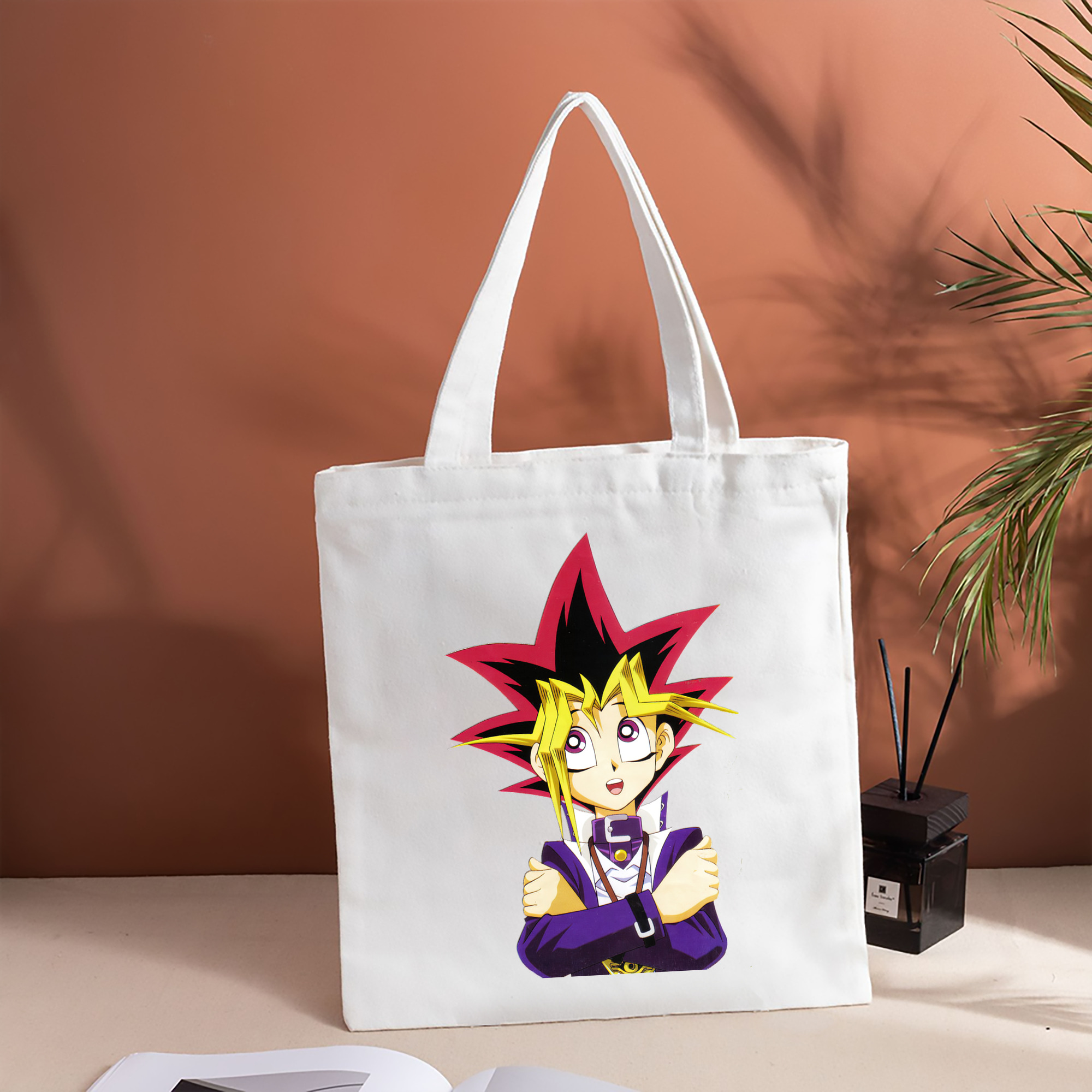 遊☆戯☆王 Yu-Gi-Oh! 縦型キャンバス生地手提げバッグ　トートバッグ