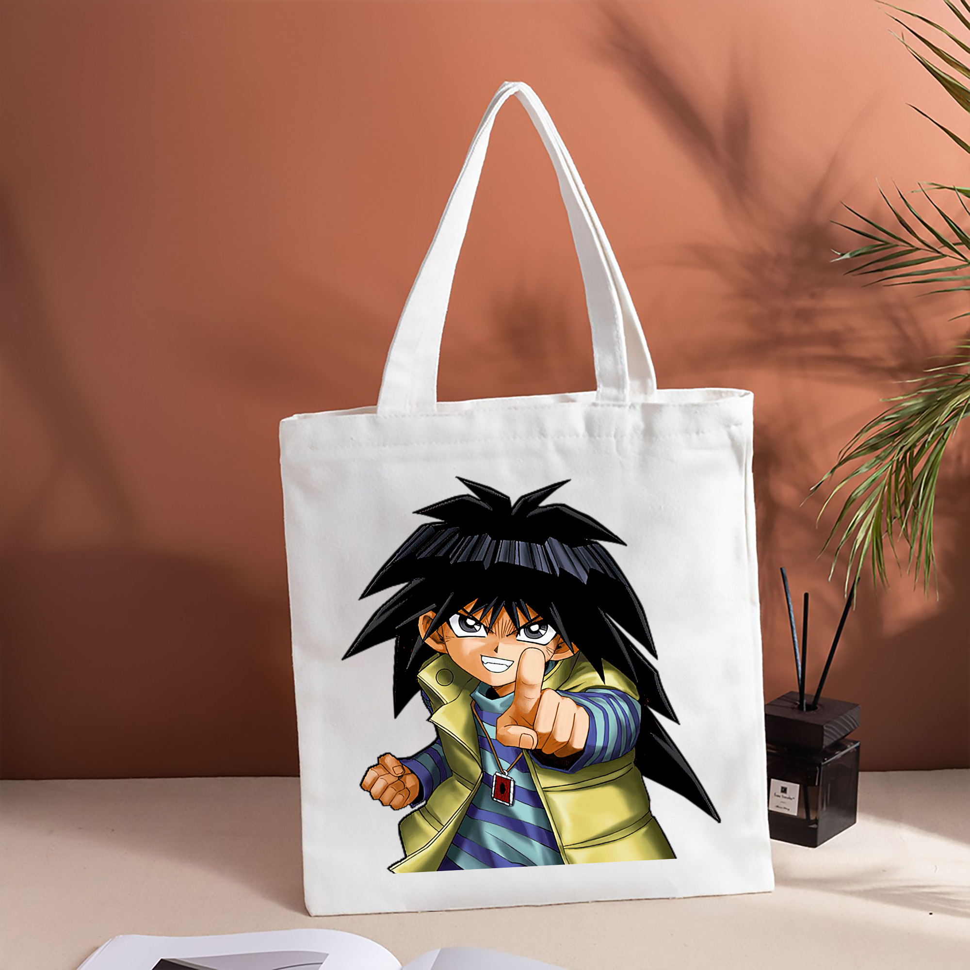 遊☆戯☆王 Yu-Gi-Oh! 縦型キャンバス生地手提げバッグ　トートバッグ