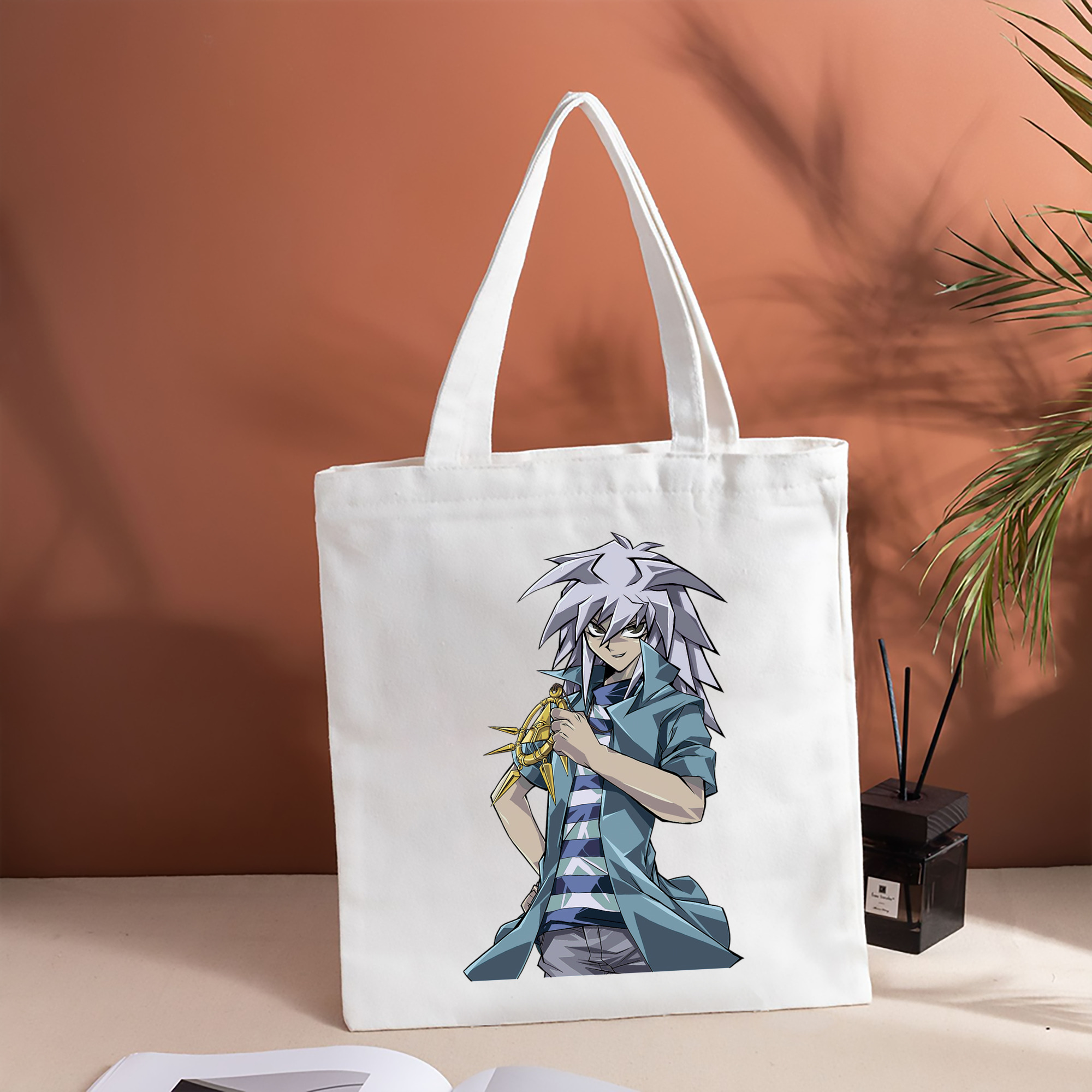 遊☆戯☆王 Yu-Gi-Oh! 縦型キャンバス生地手提げバッグ　トートバッグ