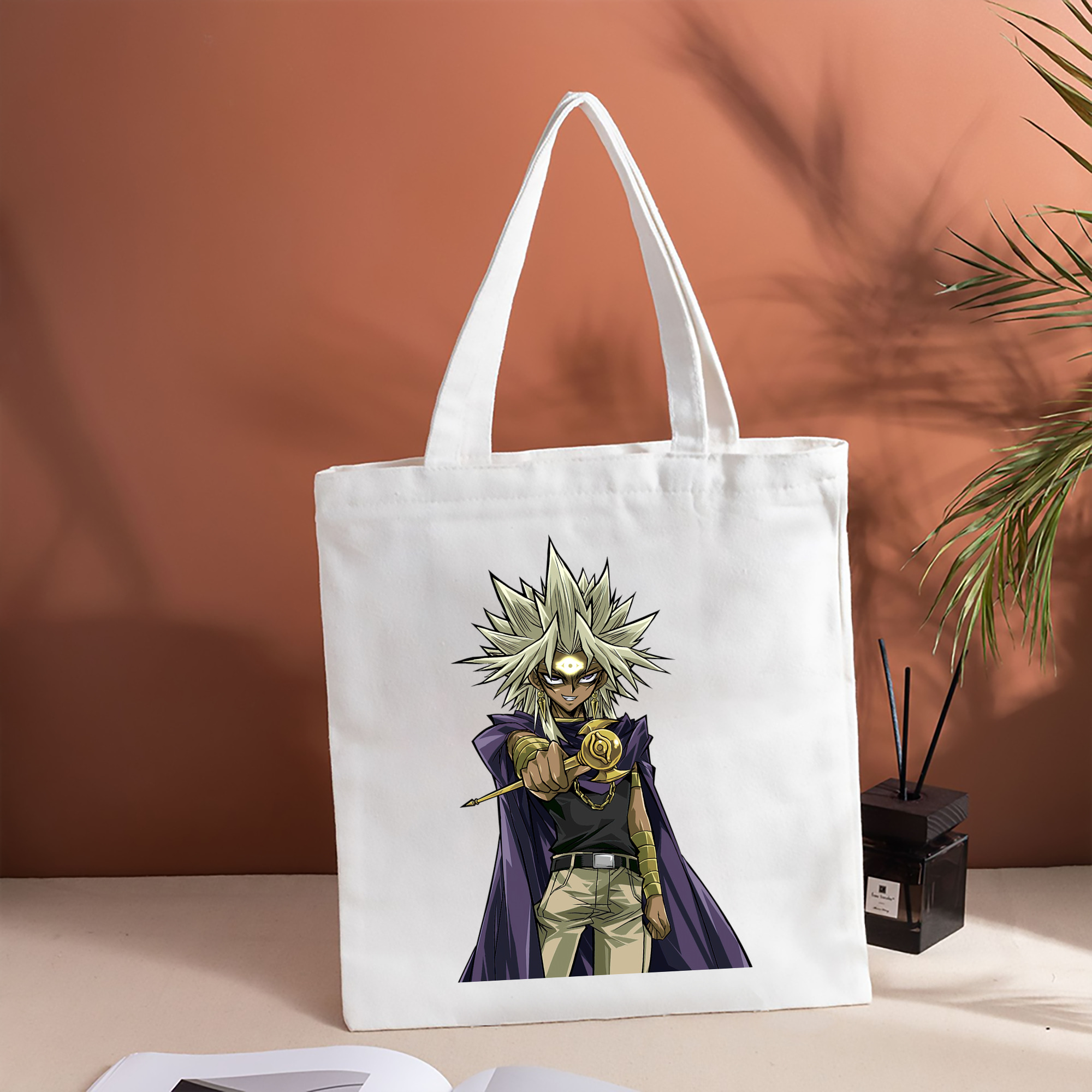 遊☆戯☆王 Yu-Gi-Oh! 縦型キャンバス生地手提げバッグ　トートバッグ