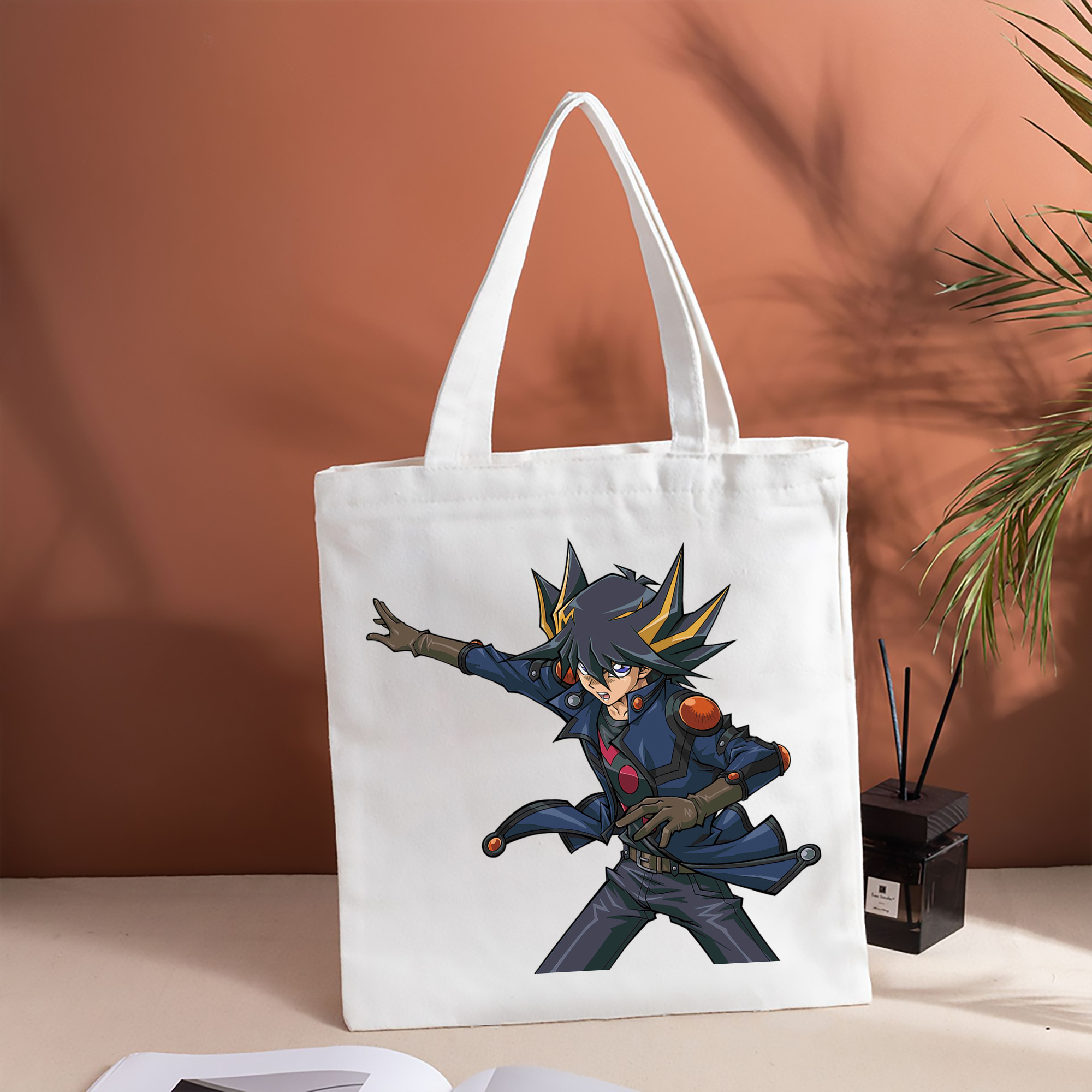 遊☆戯☆王 Yu-Gi-Oh! 縦型キャンバス生地手提げバッグ　トートバッグ