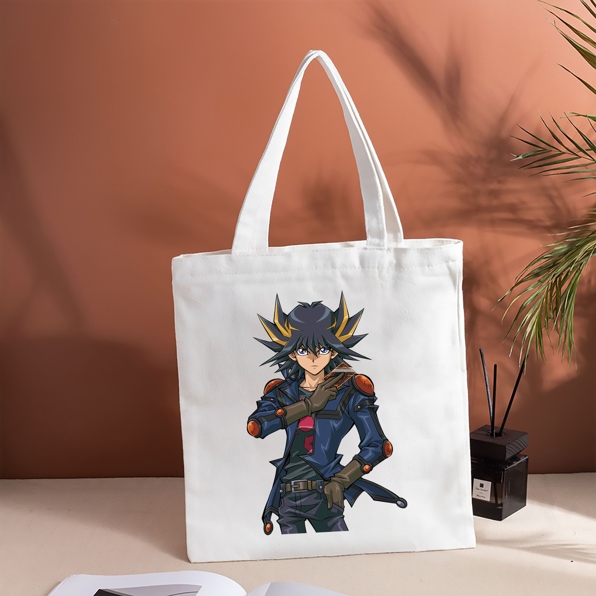 遊☆戯☆王 Yu-Gi-Oh! 縦型キャンバス生地手提げバッグ　トートバッグ