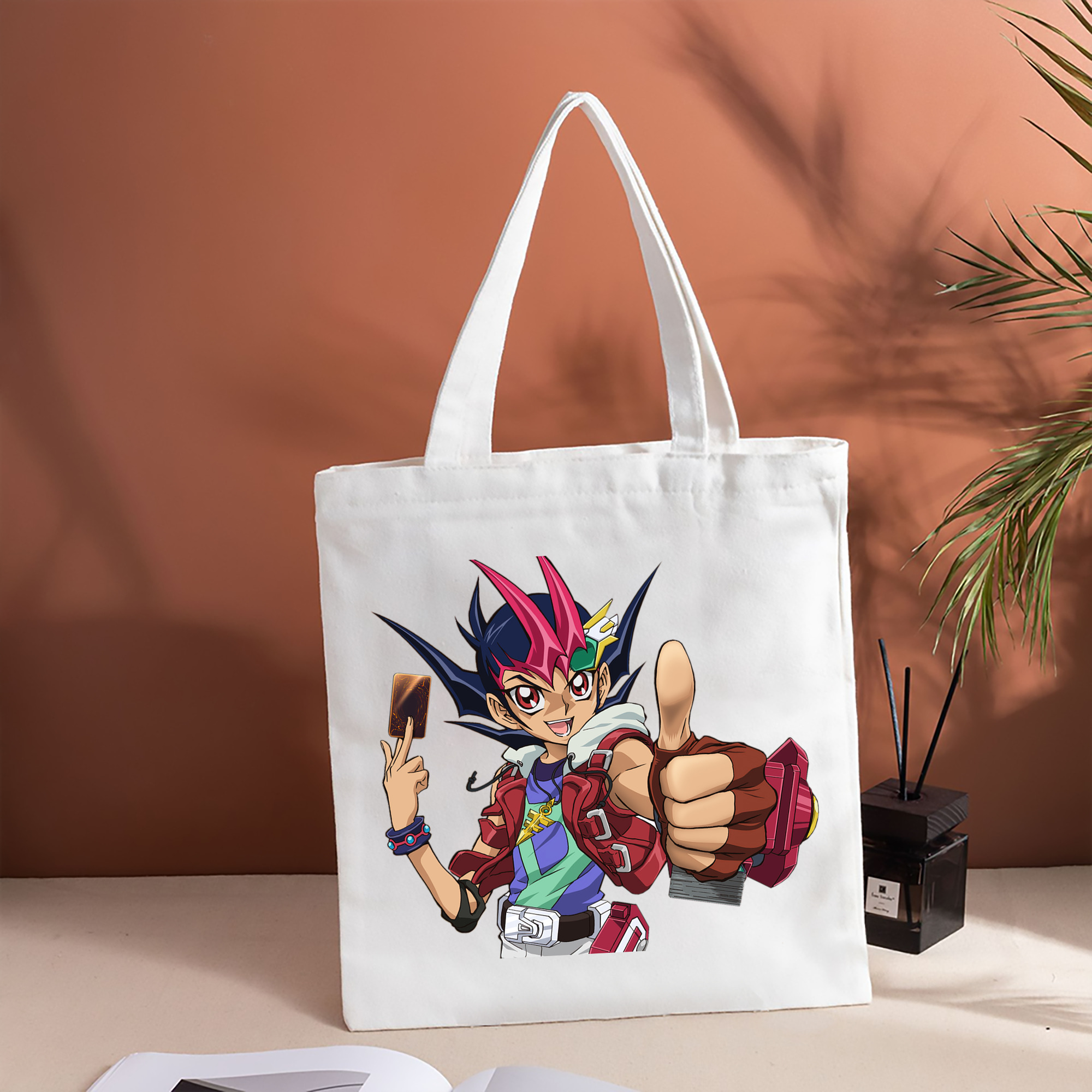 遊☆戯☆王 Yu-Gi-Oh! 縦型キャンバス生地手提げバッグ　トートバッグ