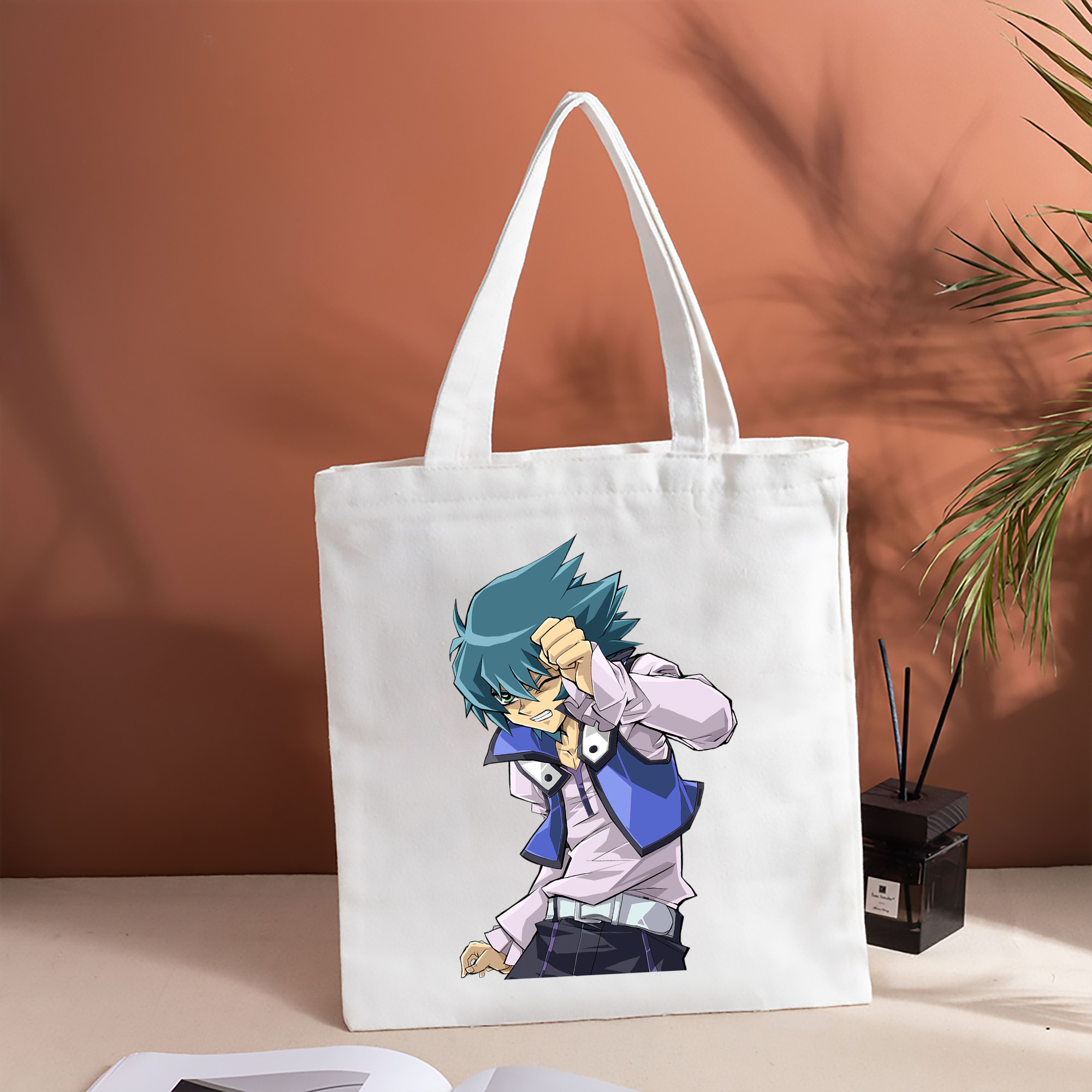 遊☆戯☆王 Yu-Gi-Oh! 縦型キャンバス生地手提げバッグ　トートバッグ