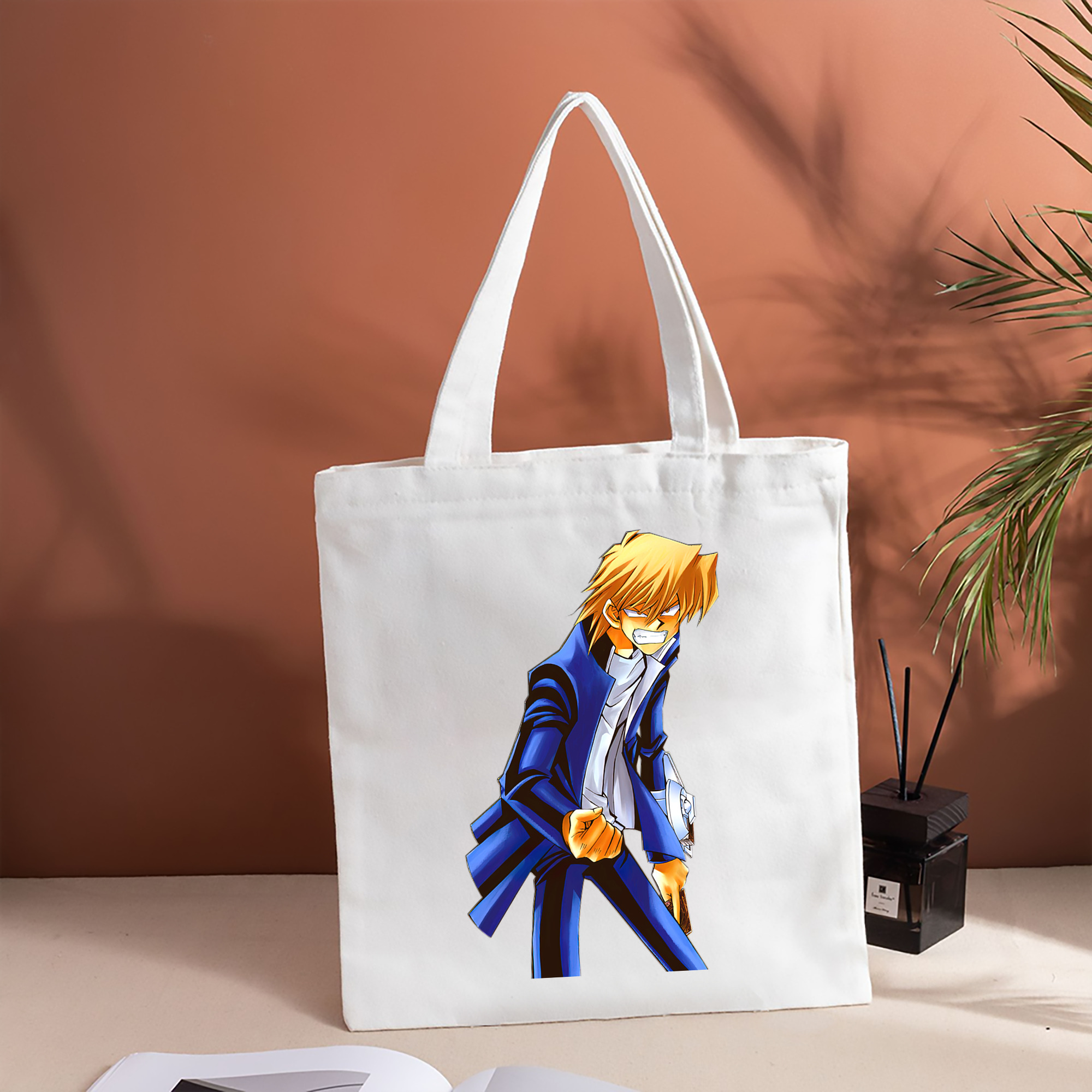 遊☆戯☆王 Yu-Gi-Oh! 縦型キャンバス生地手提げバッグ　トートバッグ