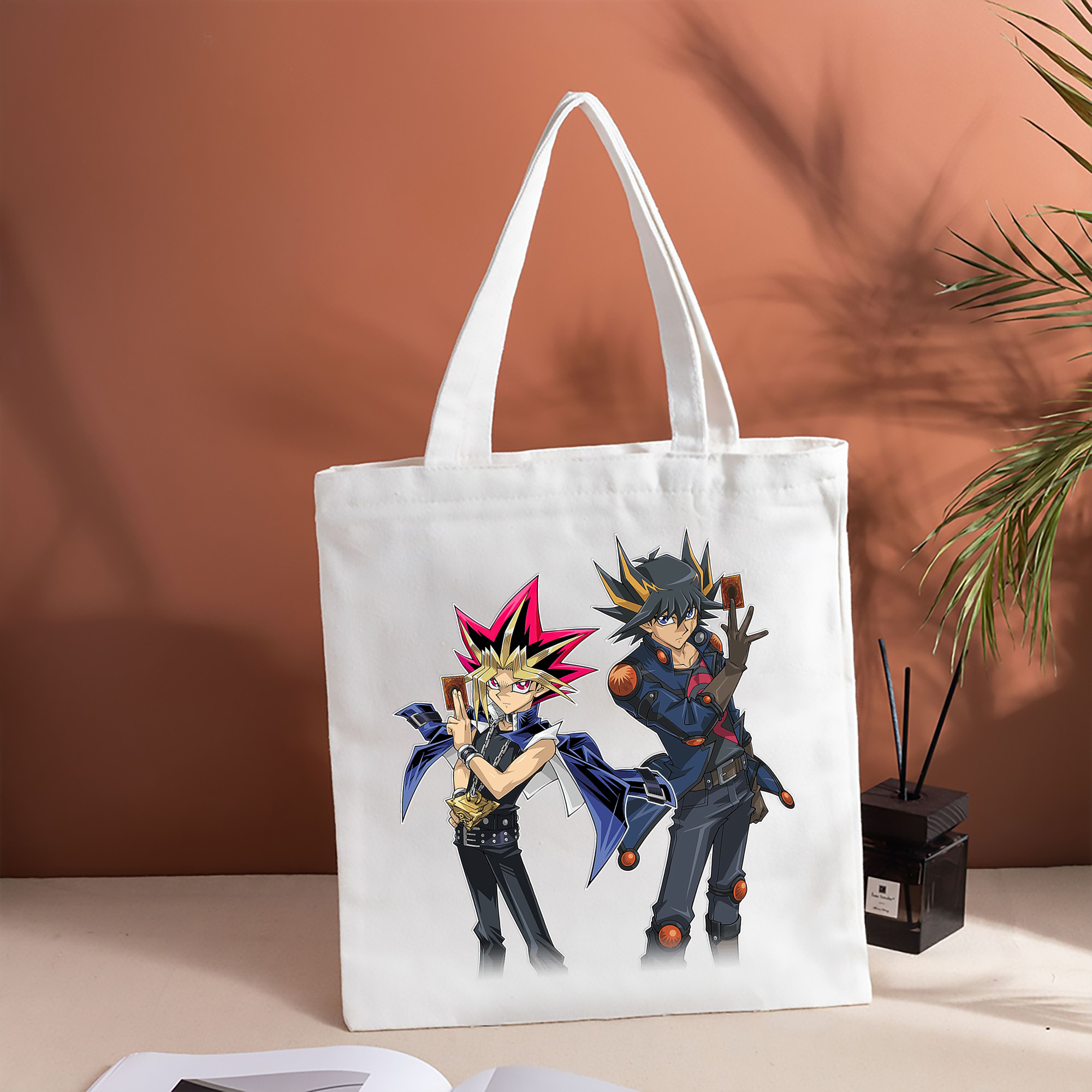 遊☆戯☆王 Yu-Gi-Oh! 縦型キャンバス生地手提げバッグ　トートバッグ