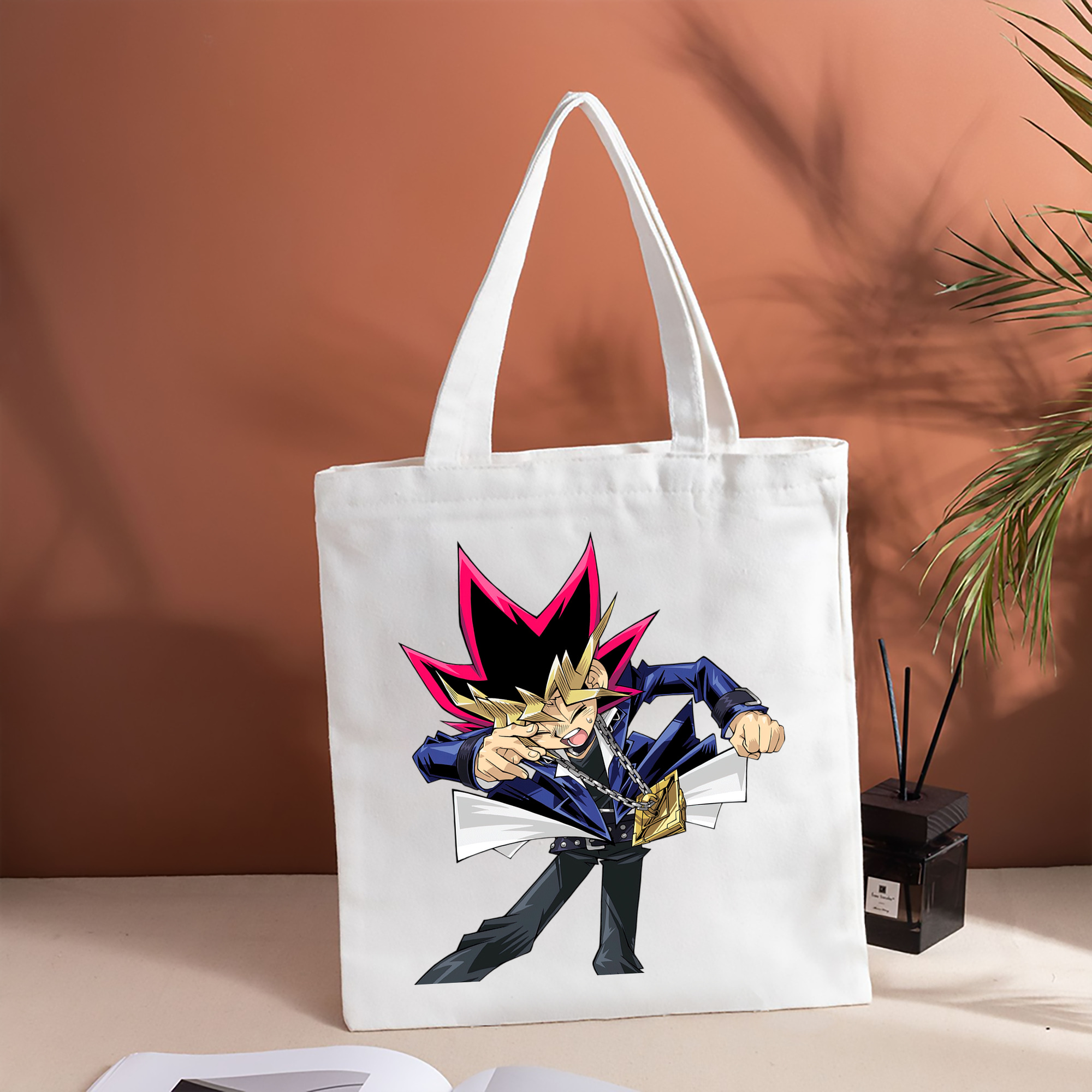 遊☆戯☆王 Yu-Gi-Oh! 縦型キャンバス生地手提げバッグ　トートバッグ