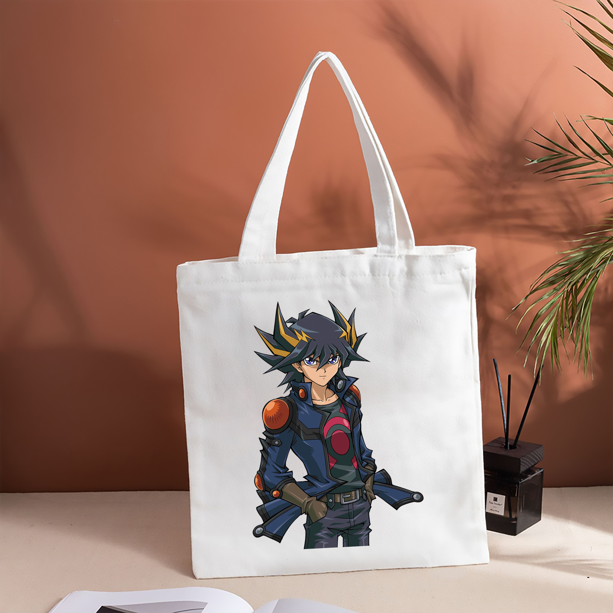 遊☆戯☆王 Yu-Gi-Oh! 縦型キャンバス生地手提げバッグ　トートバッグ