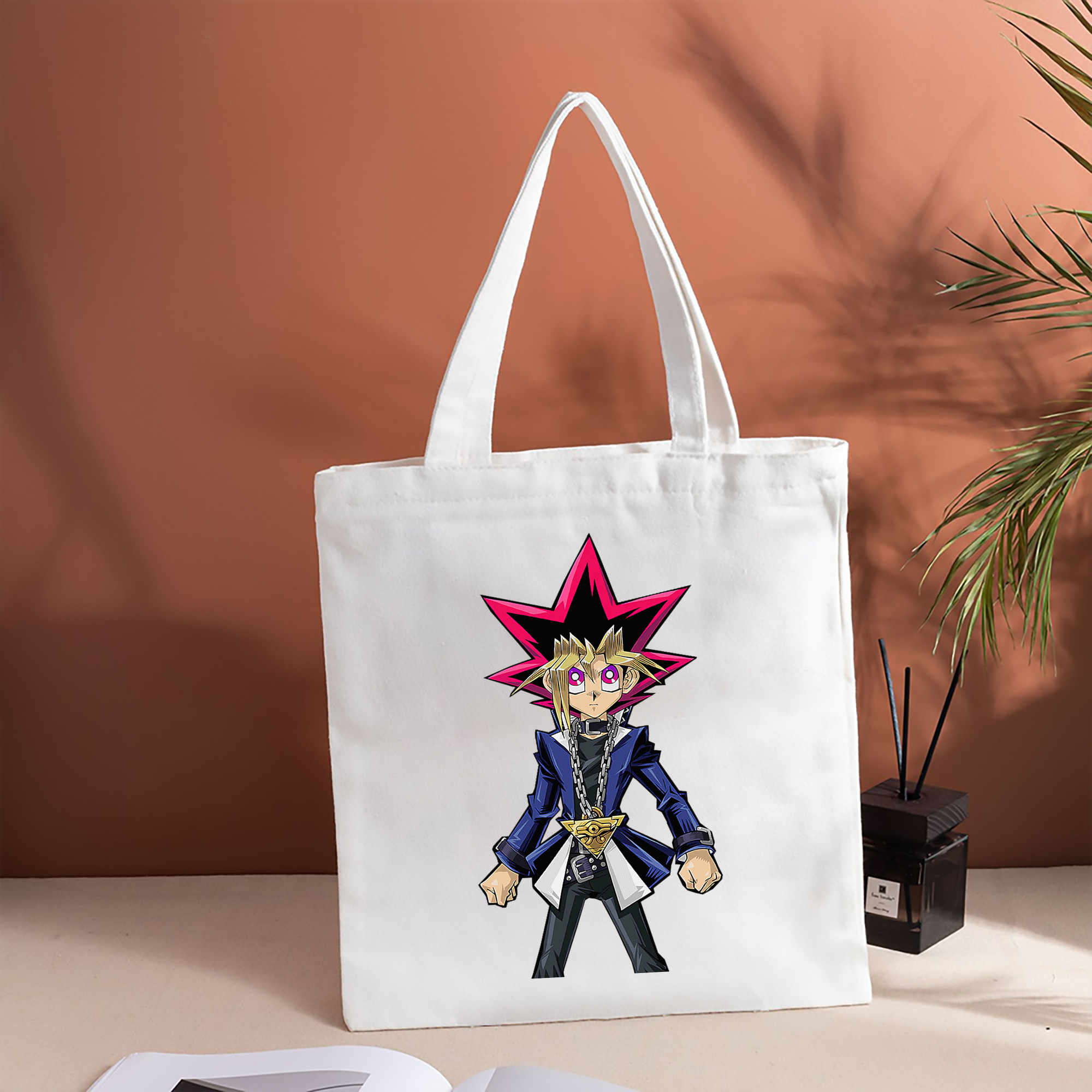 遊☆戯☆王 Yu-Gi-Oh! 縦型キャンバス生地手提げバッグ　トートバッグ