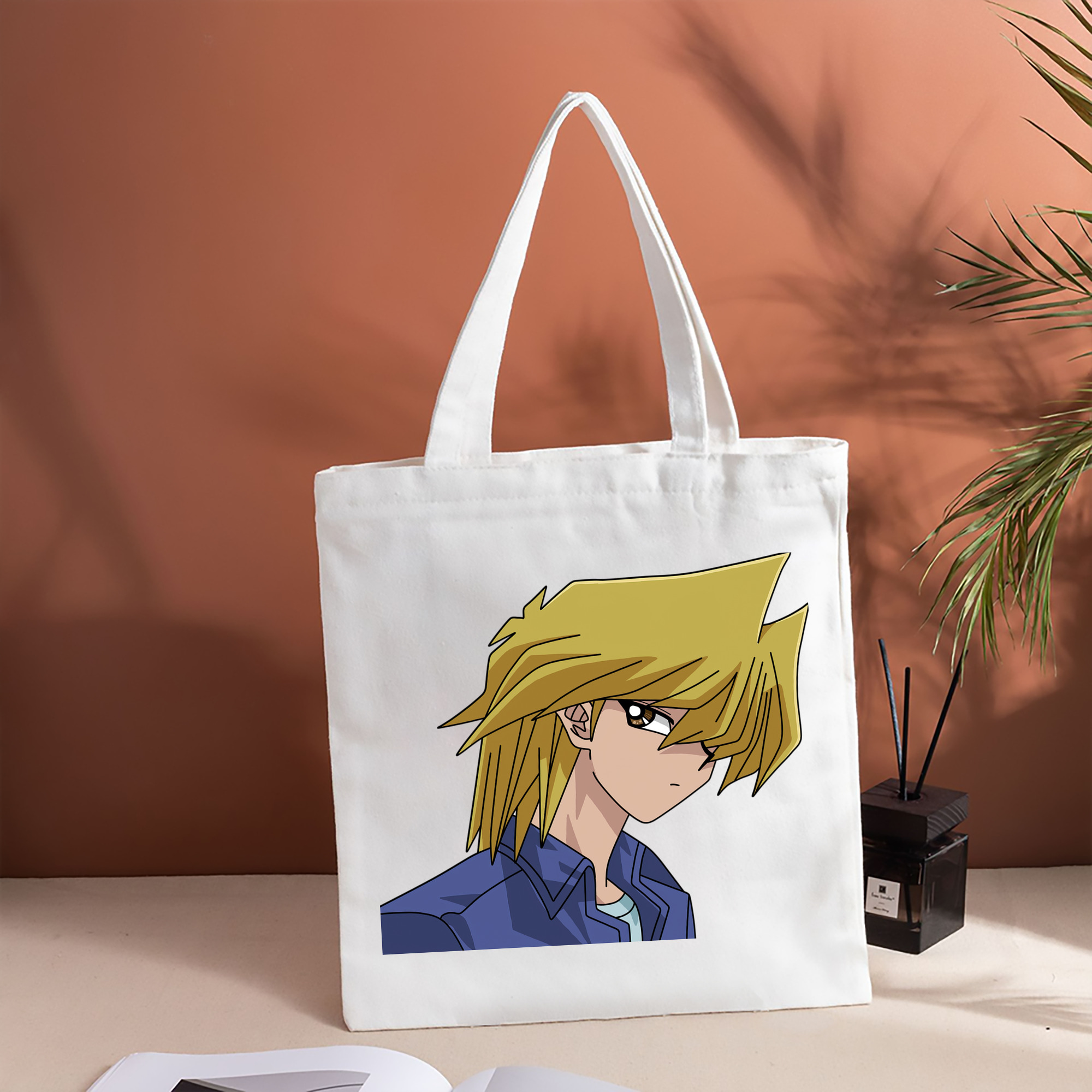 遊☆戯☆王 Yu-Gi-Oh! 縦型キャンバス生地手提げバッグ　トートバッグ