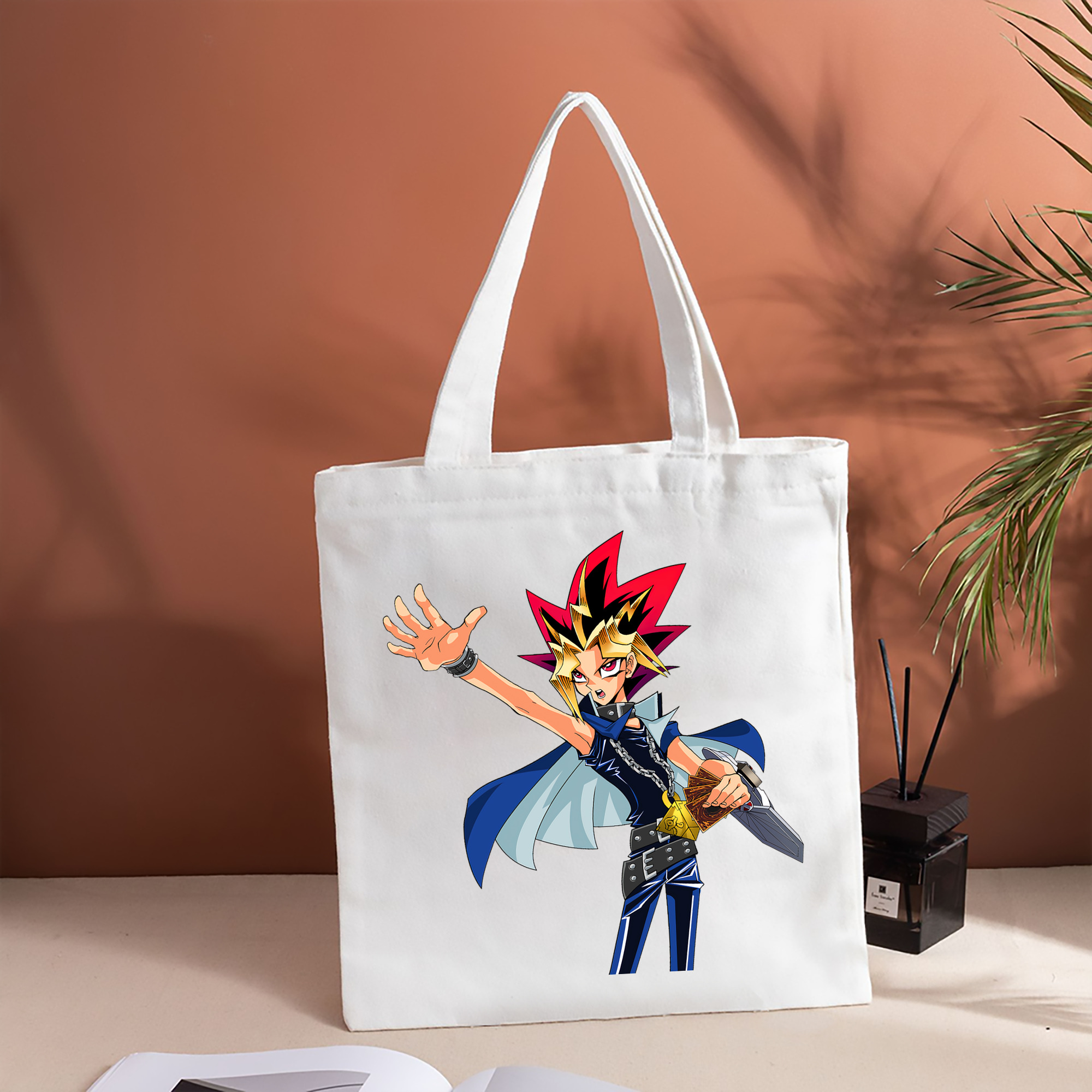 遊☆戯☆王 Yu-Gi-Oh! 縦型キャンバス生地手提げバッグ　トートバッグ