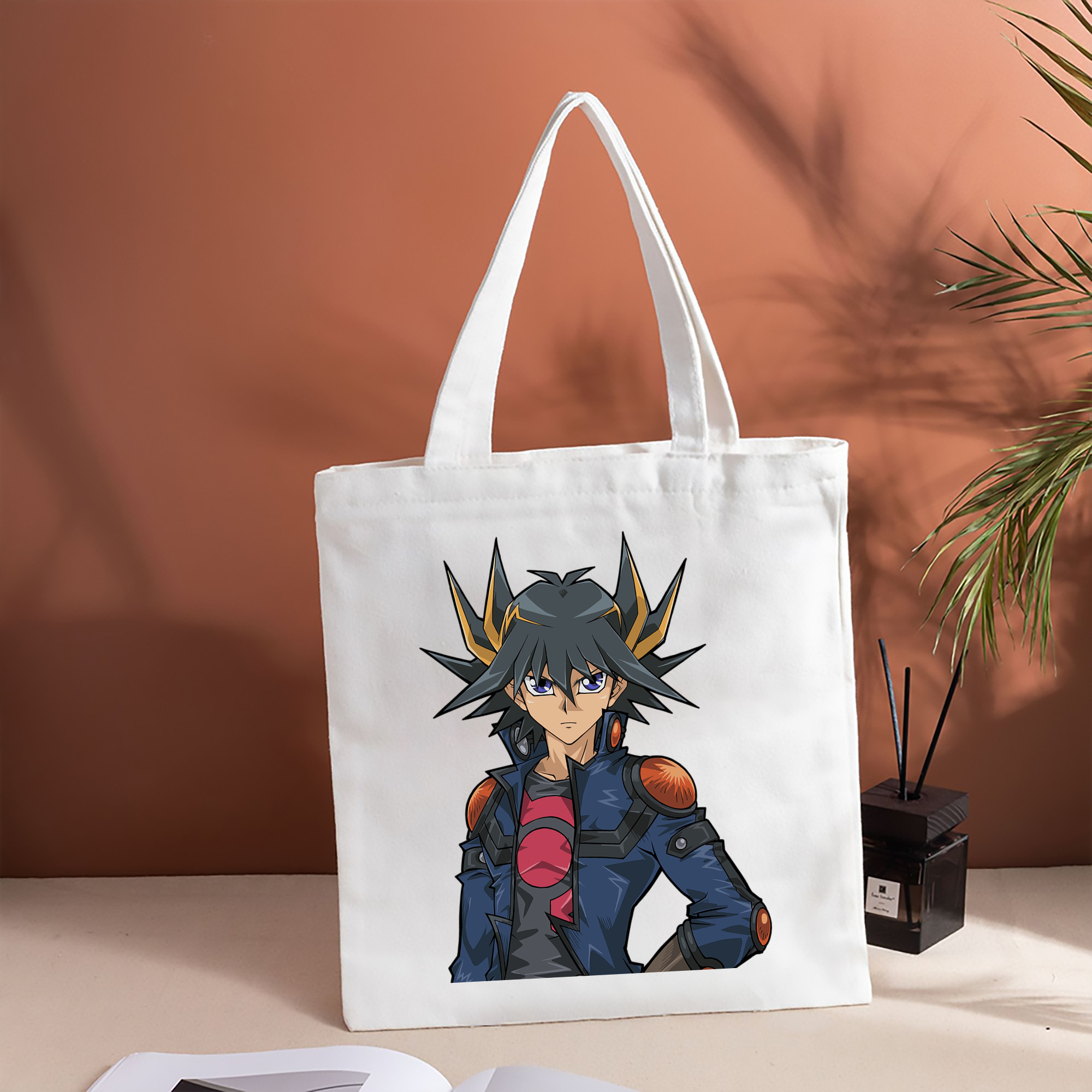 遊☆戯☆王 Yu-Gi-Oh! 縦型キャンバス生地手提げバッグ　トートバッグ