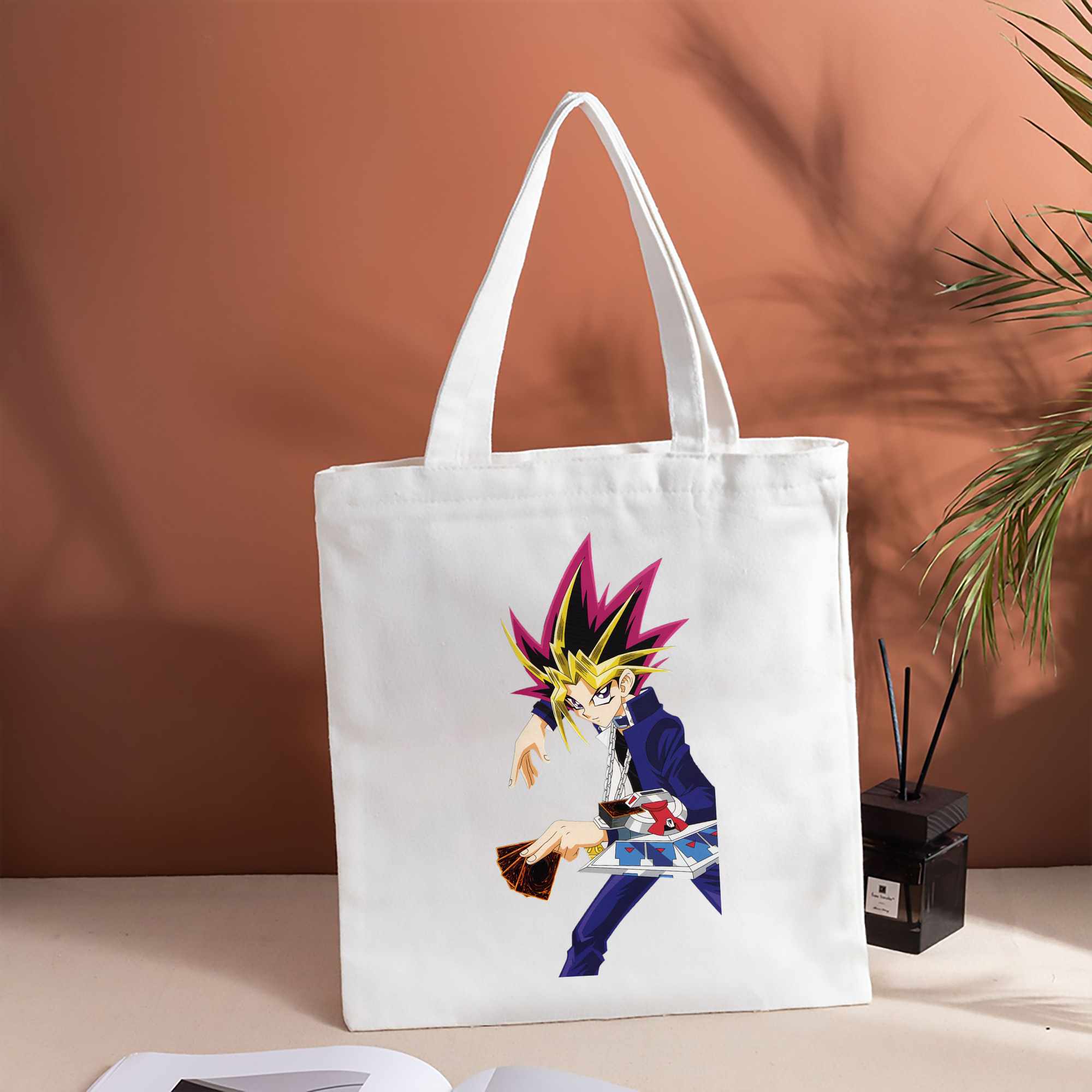 遊☆戯☆王 Yu-Gi-Oh! 縦型キャンバス生地手提げバッグ　トートバッグ