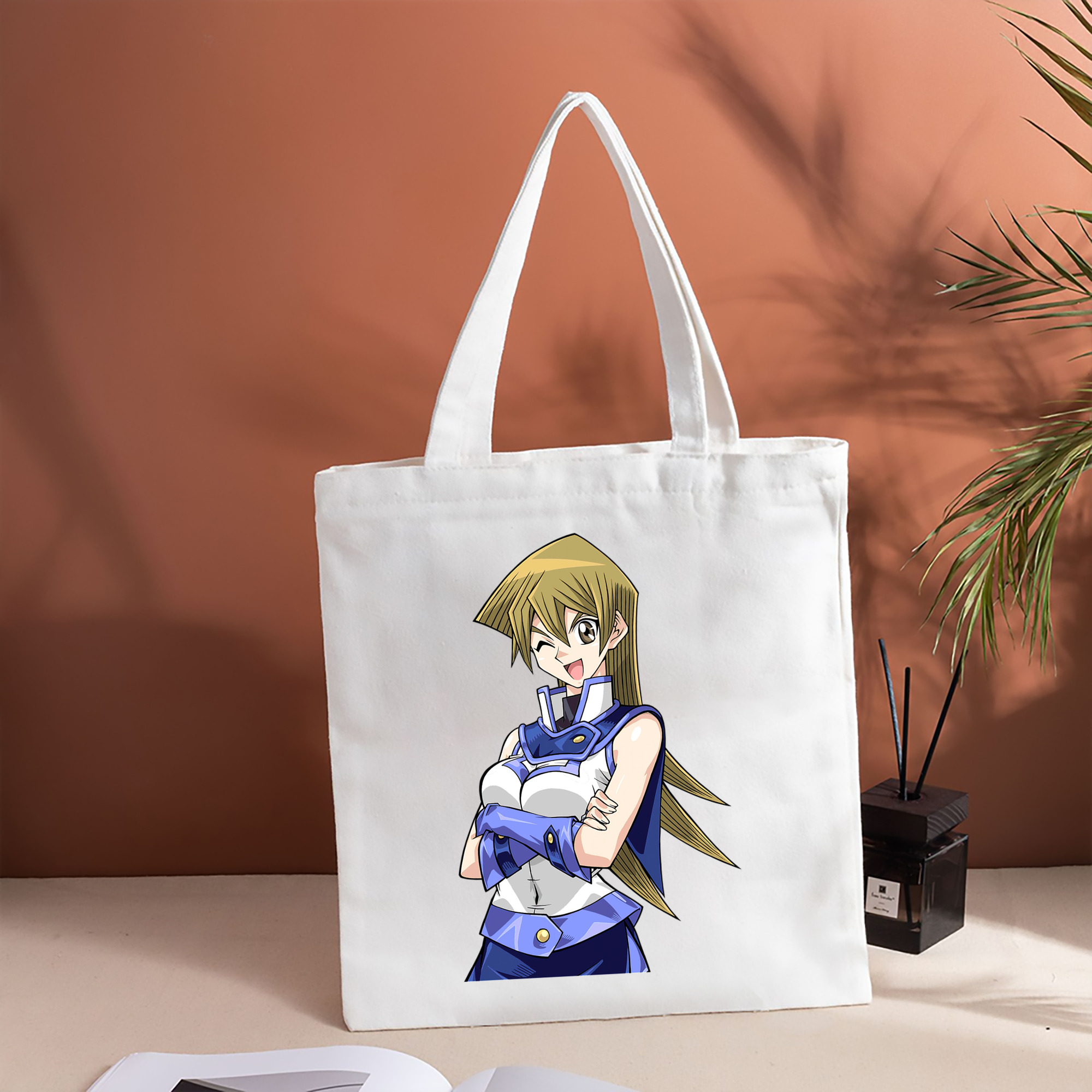 遊☆戯☆王 Yu-Gi-Oh! 縦型キャンバス生地手提げバッグ　トートバッグ