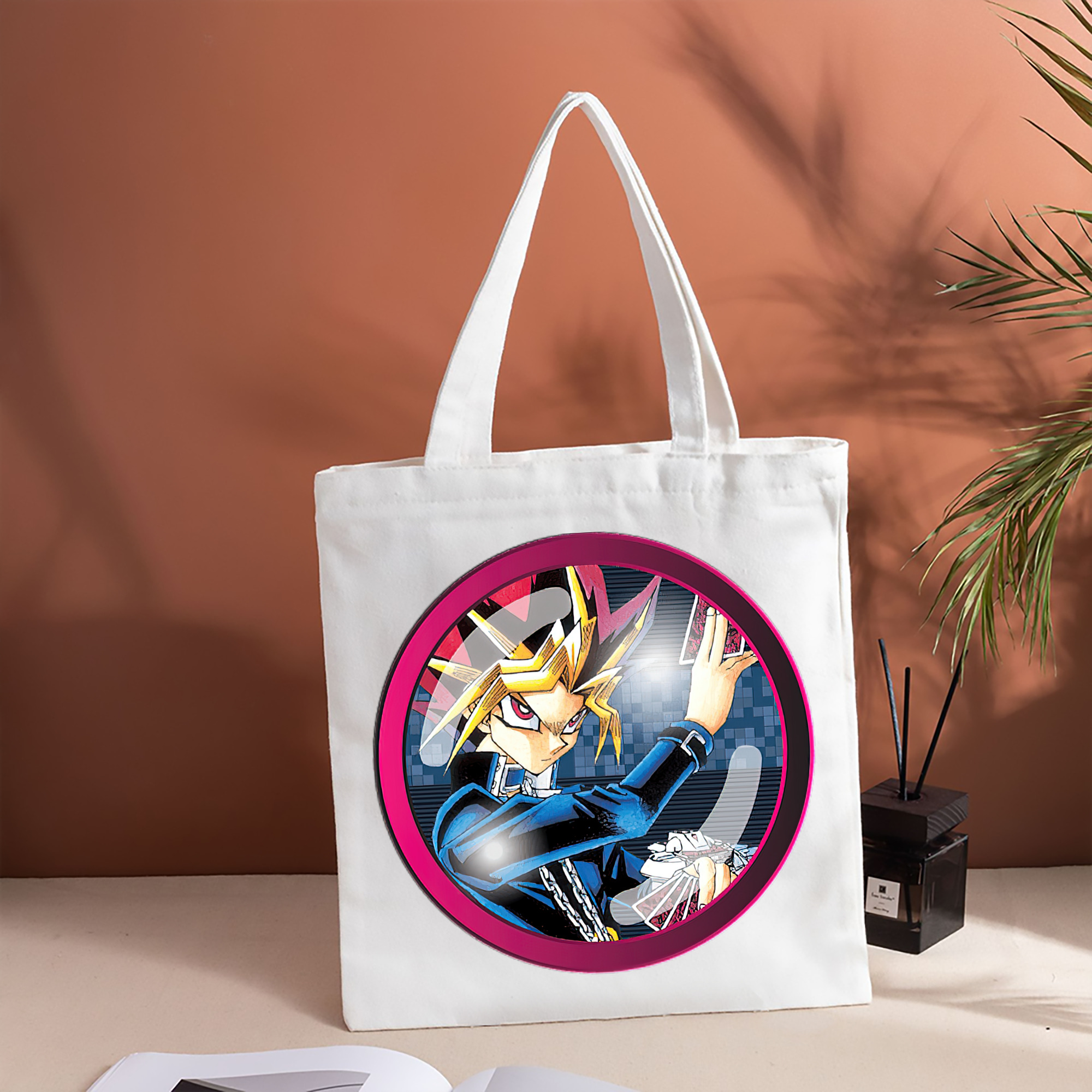 遊☆戯☆王 Yu-Gi-Oh! 縦型キャンバス生地手提げバッグ　トートバッグ