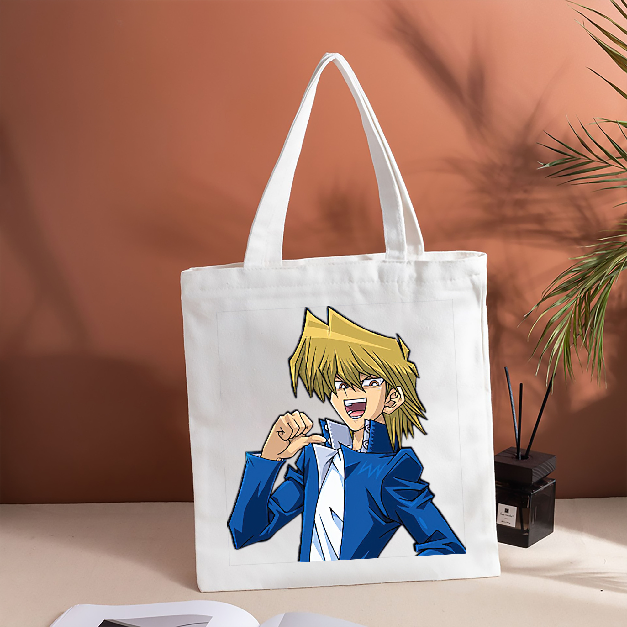 遊☆戯☆王 Yu-Gi-Oh! 縦型キャンバス生地手提げバッグ　トートバッグ