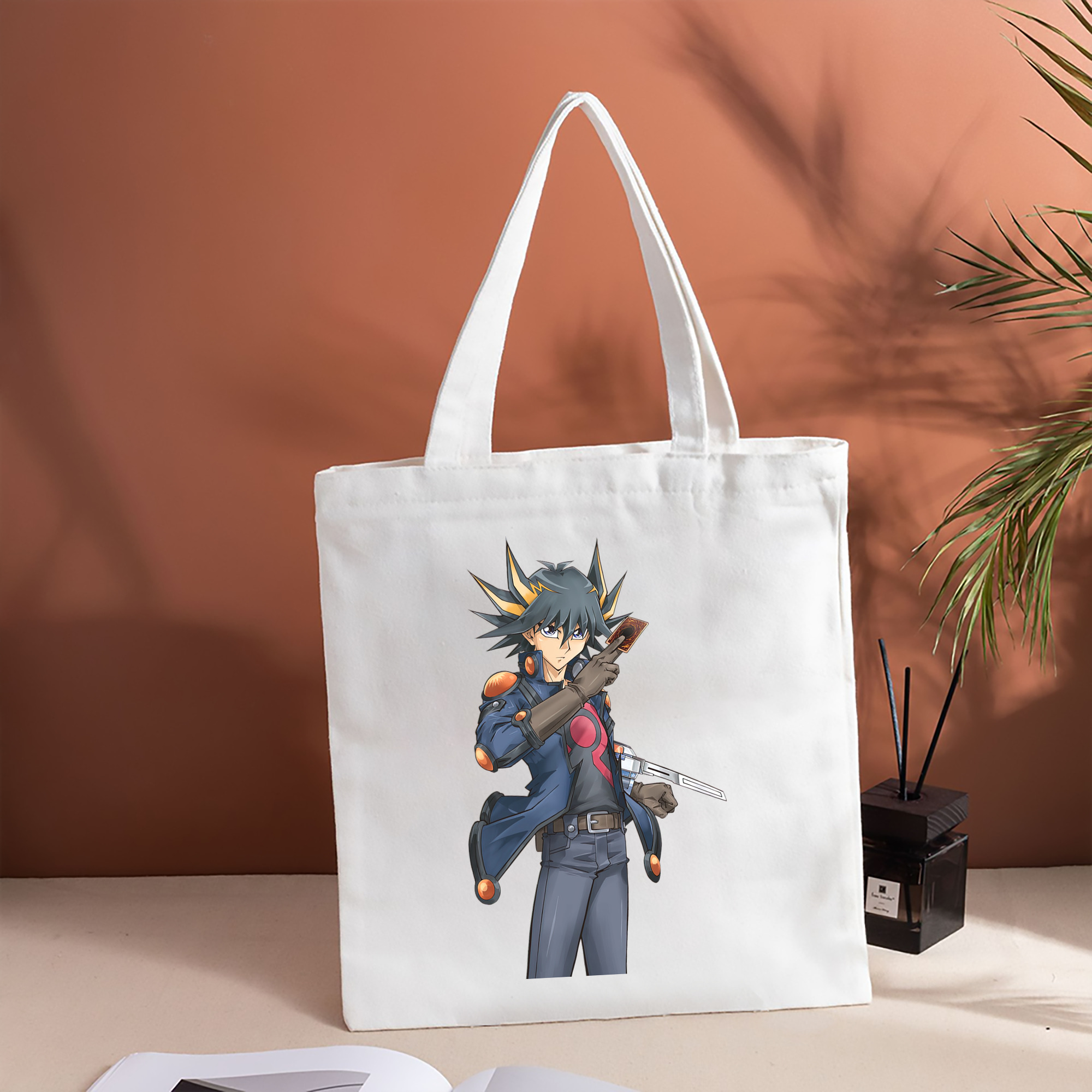 遊☆戯☆王 Yu-Gi-Oh! 縦型キャンバス生地手提げバッグ　トートバッグ