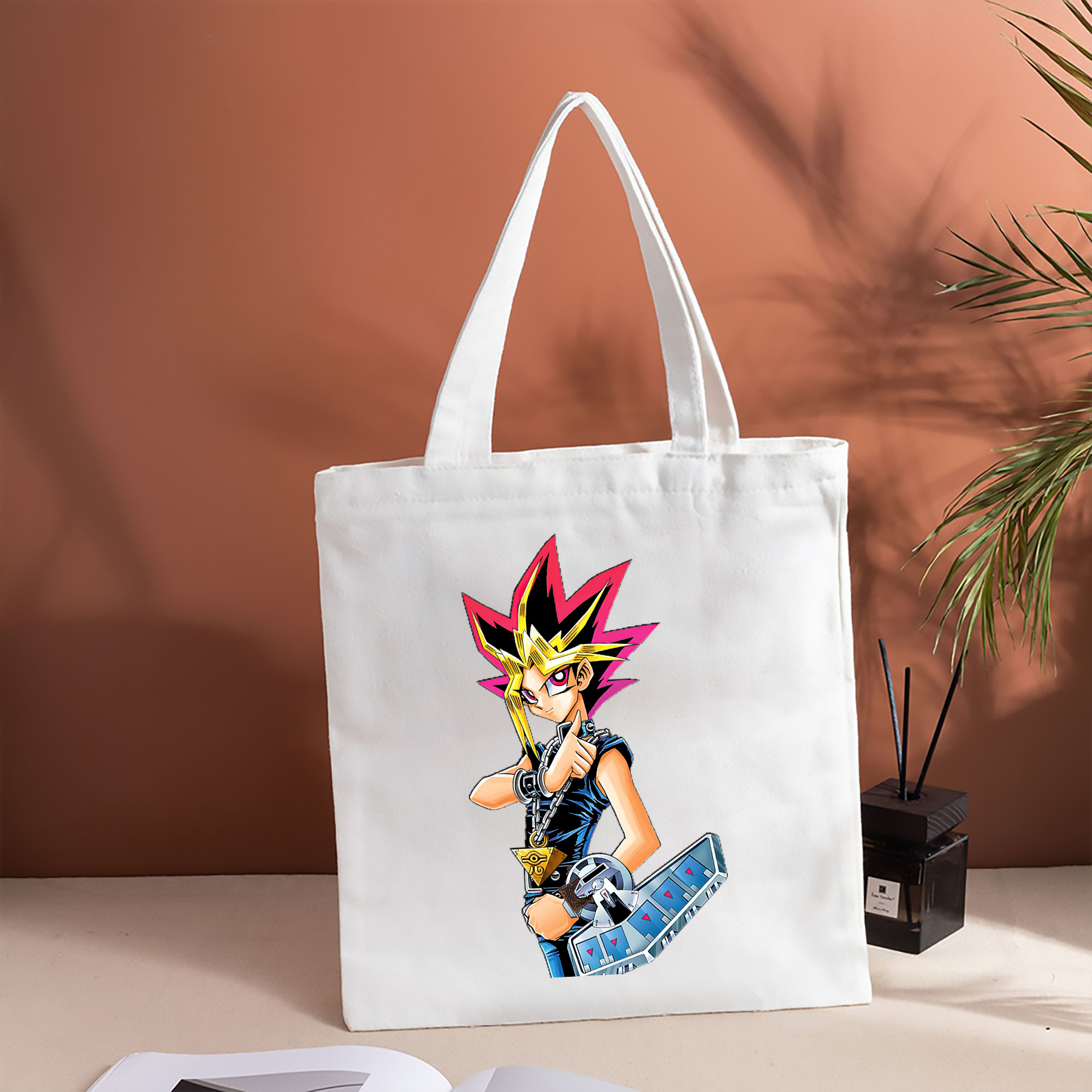 遊☆戯☆王 Yu-Gi-Oh! 縦型キャンバス生地手提げバッグ　トートバッグ
