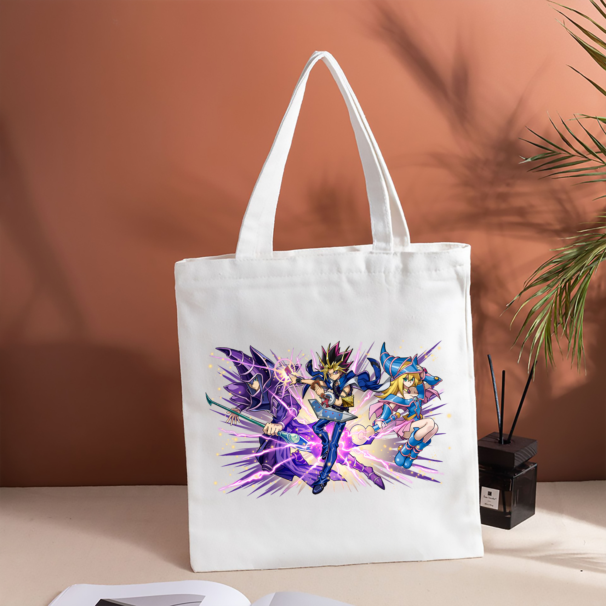 遊☆戯☆王 Yu-Gi-Oh! 縦型キャンバス生地手提げバッグ　トートバッグ