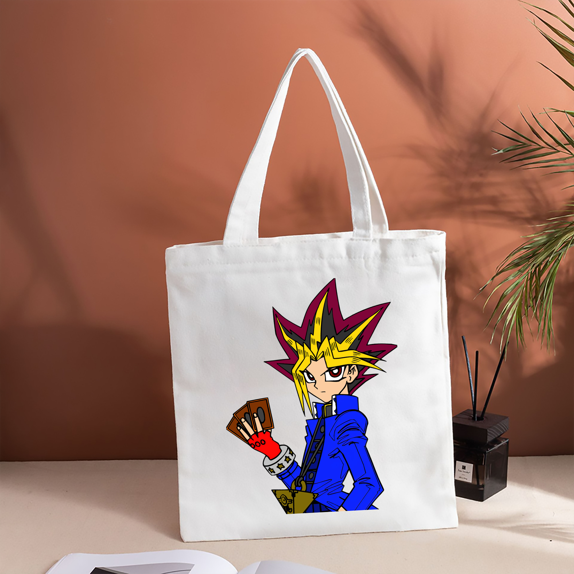 遊☆戯☆王 Yu-Gi-Oh! 縦型キャンバス生地手提げバッグ　トートバッグ