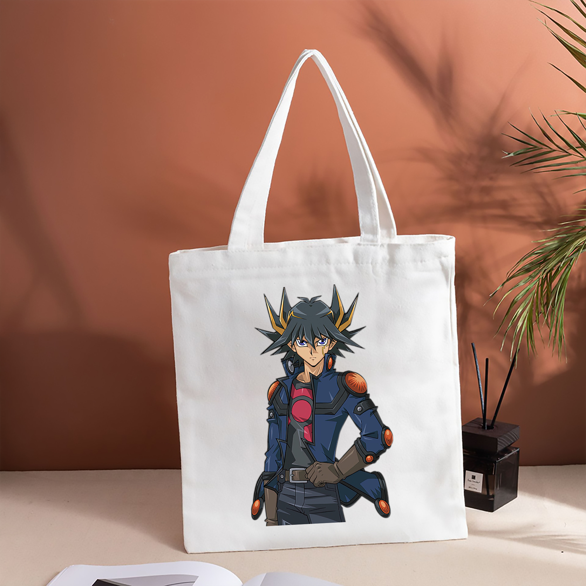 遊☆戯☆王 Yu-Gi-Oh! 縦型キャンバス生地手提げバッグ　トートバッグ