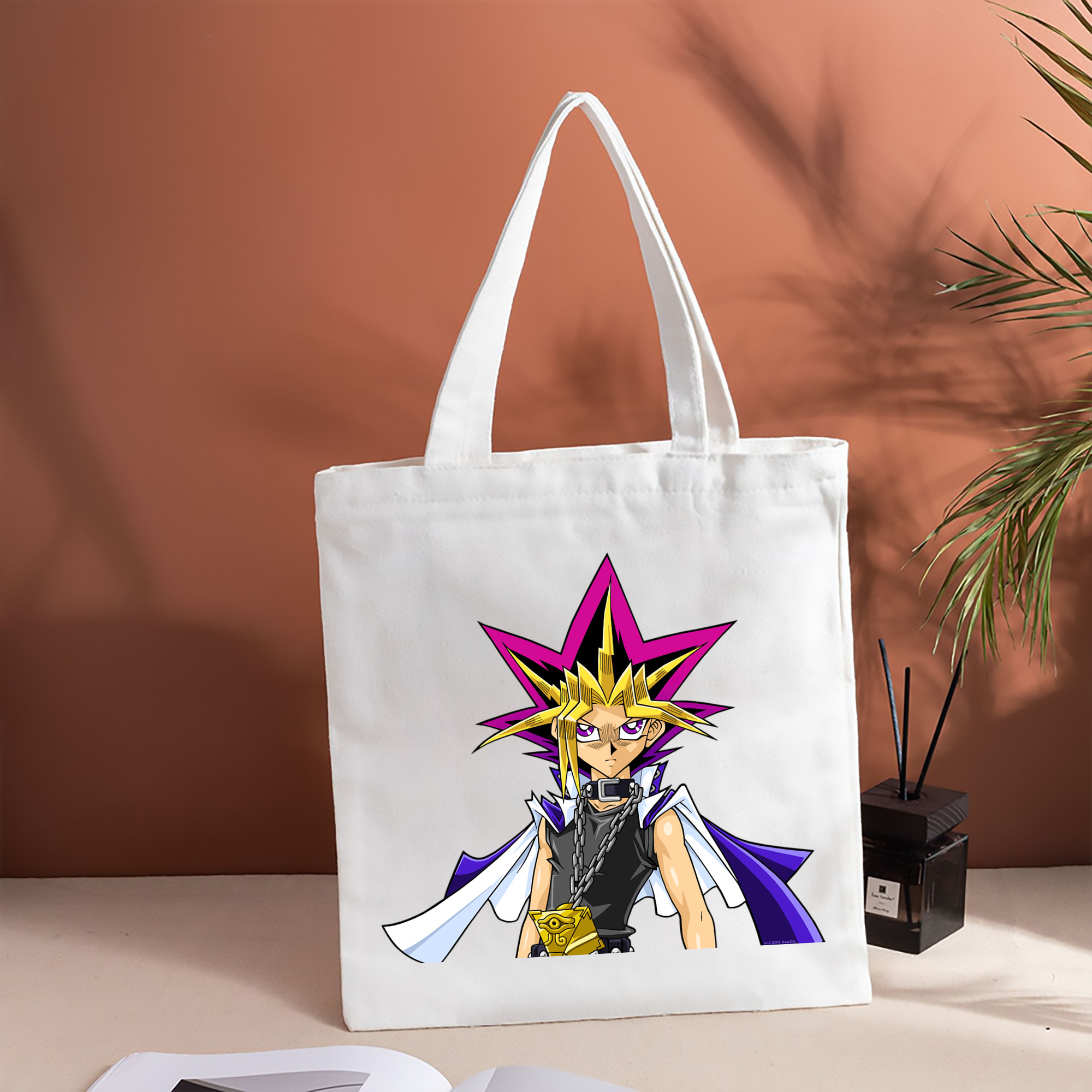 遊☆戯☆王 Yu-Gi-Oh! 縦型キャンバス生地手提げバッグ　トートバッグ
