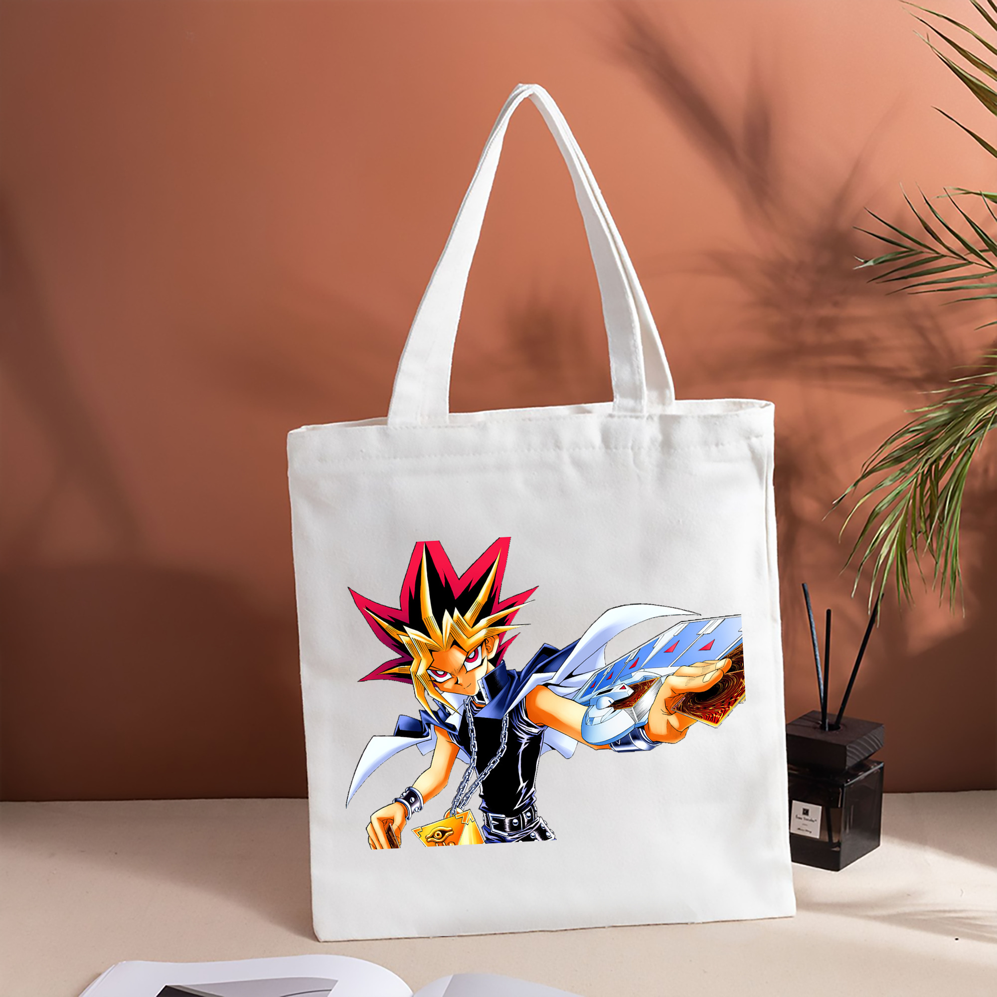 遊☆戯☆王 Yu-Gi-Oh! 縦型キャンバス生地手提げバッグ　トートバッグ