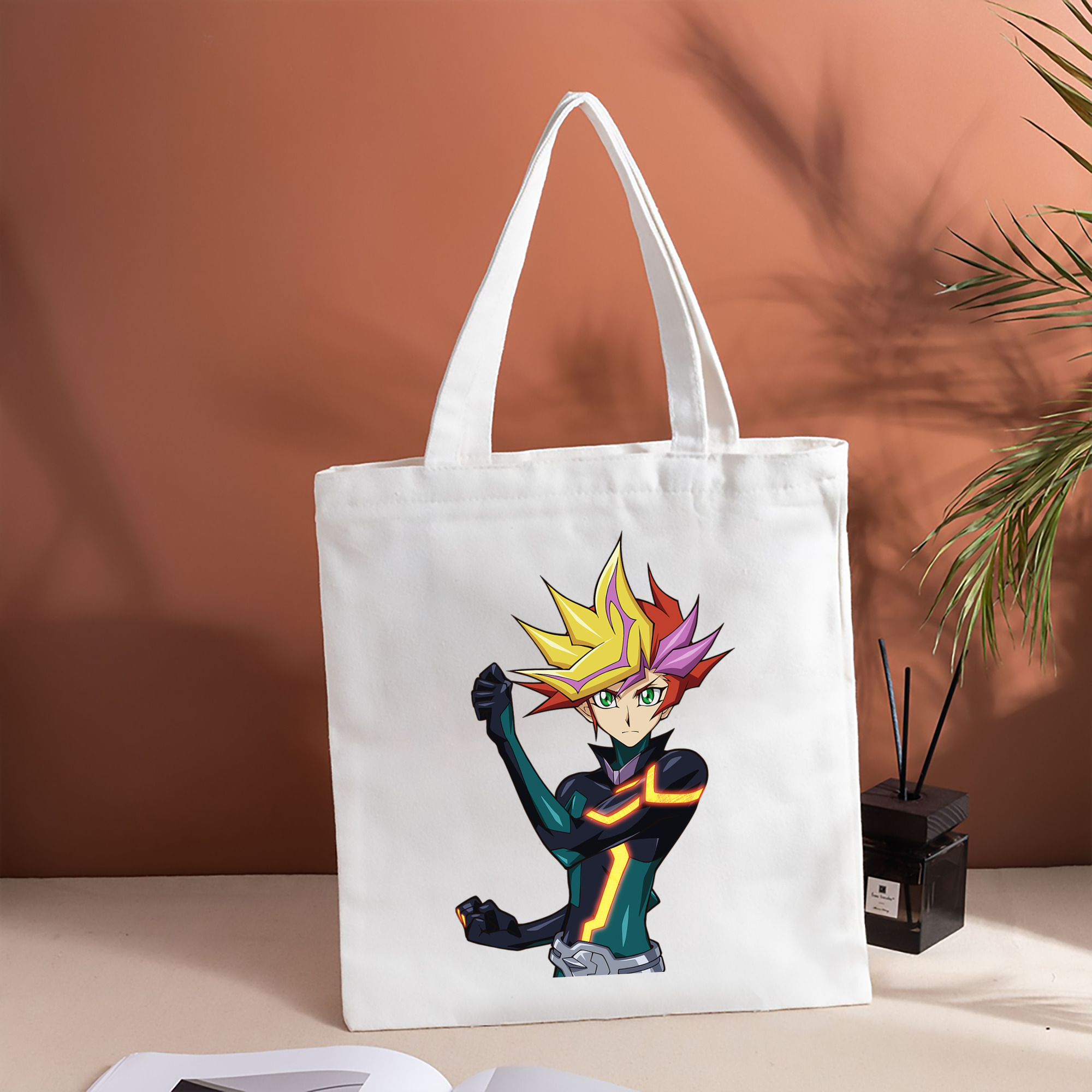 遊☆戯☆王 Yu-Gi-Oh! 縦型キャンバス生地手提げバッグ　トートバッグ