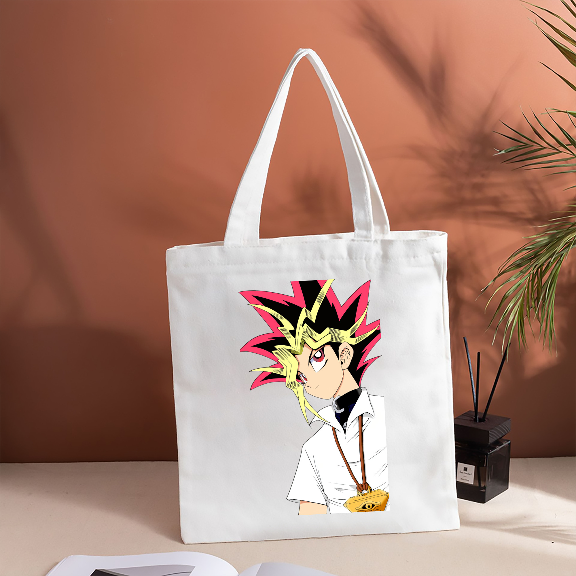 遊☆戯☆王 Yu-Gi-Oh! 縦型キャンバス生地手提げバッグ　トートバッグ