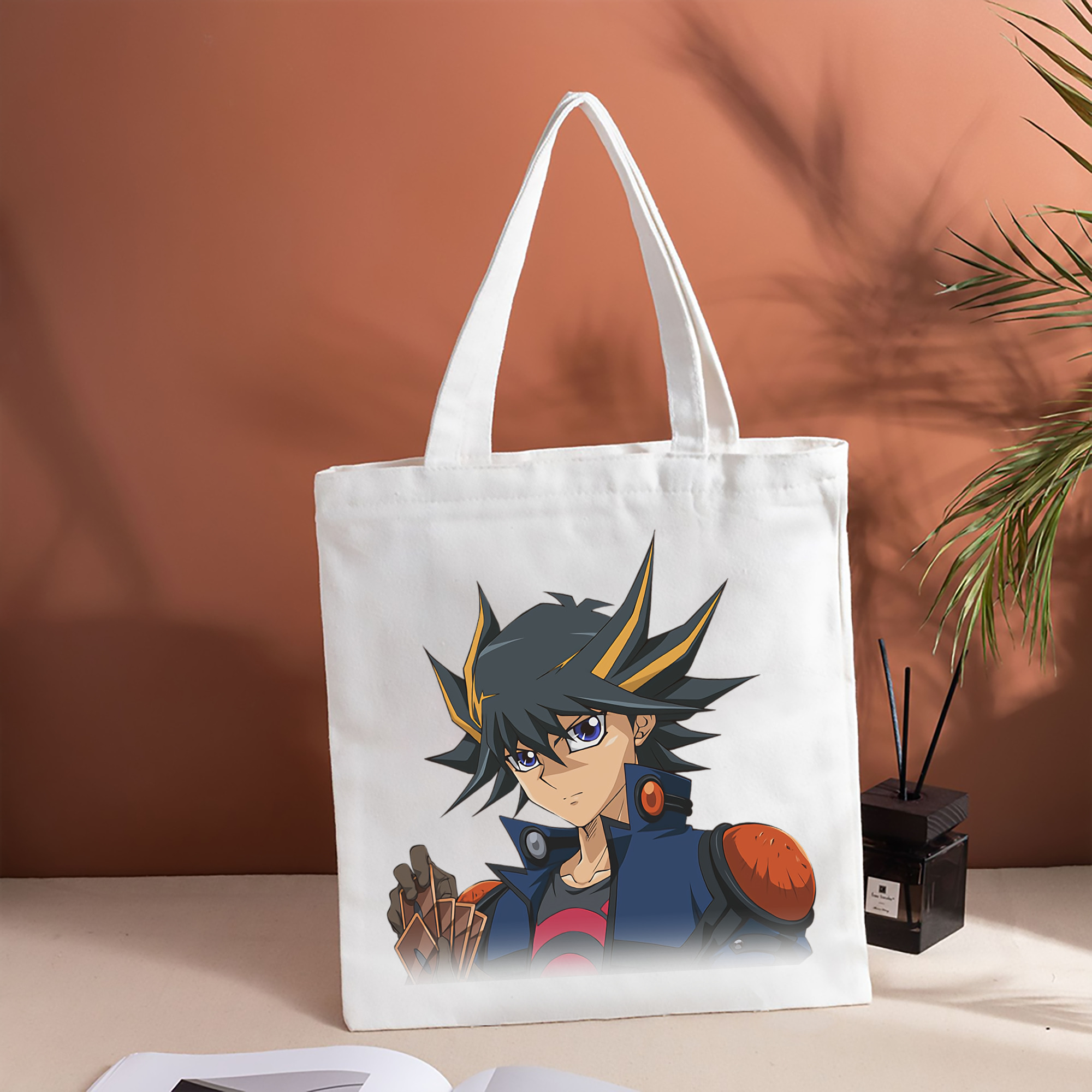 遊☆戯☆王 Yu-Gi-Oh! 縦型キャンバス生地手提げバッグ　トートバッグ