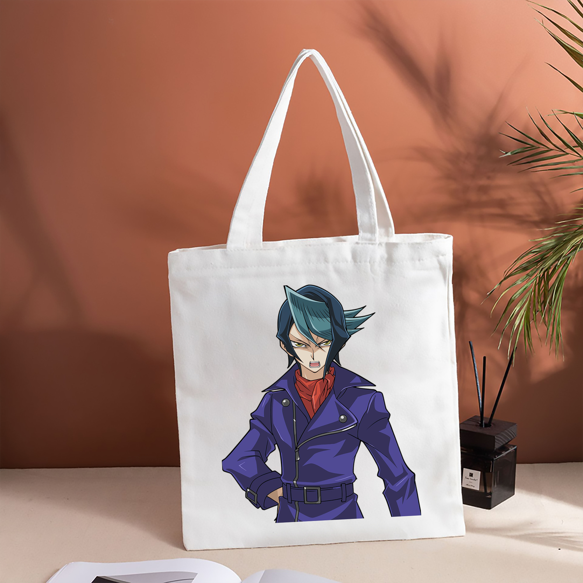 遊☆戯☆王 Yu-Gi-Oh! 縦型キャンバス生地手提げバッグ　トートバッグ