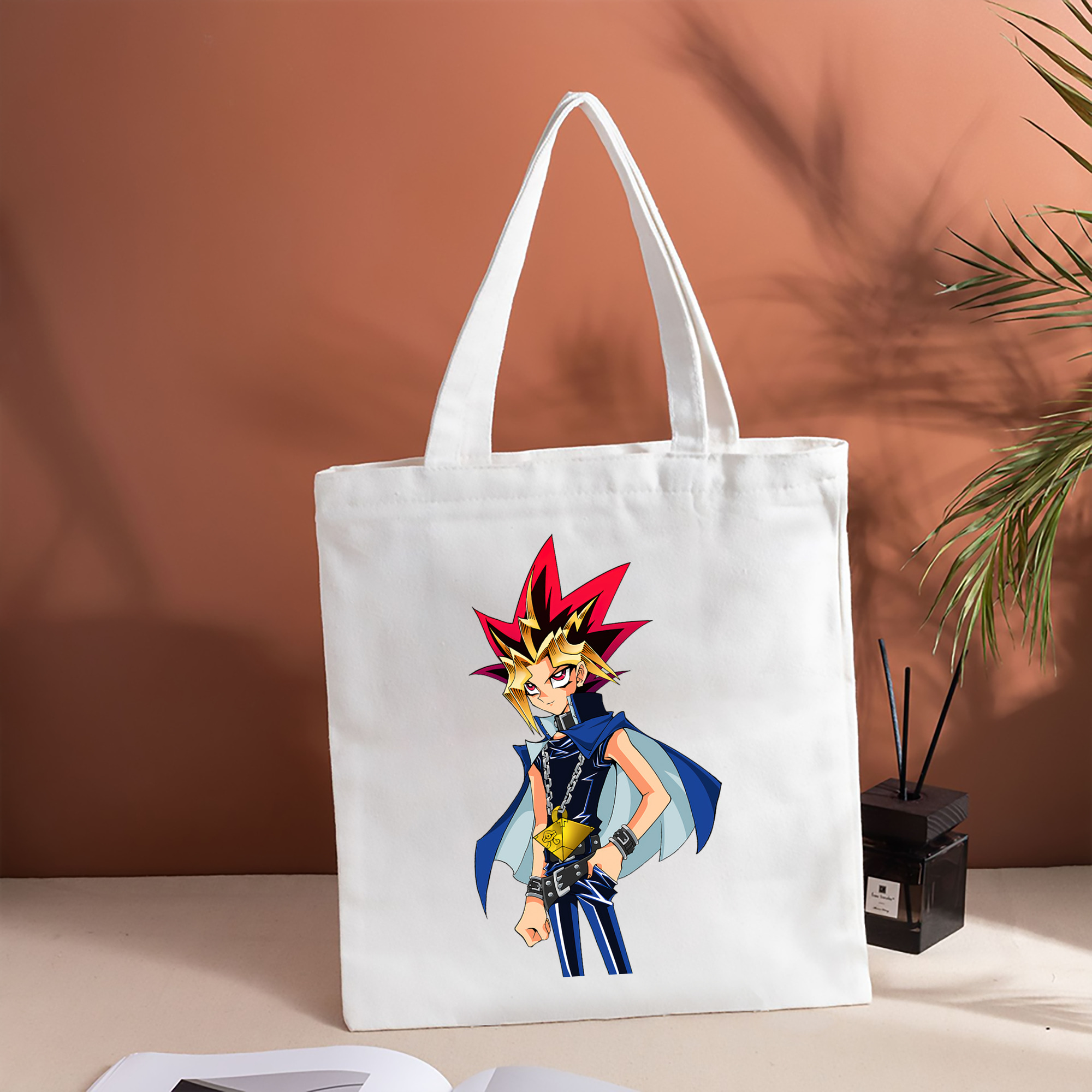 遊☆戯☆王 Yu-Gi-Oh! 縦型キャンバス生地手提げバッグ　トートバッグ