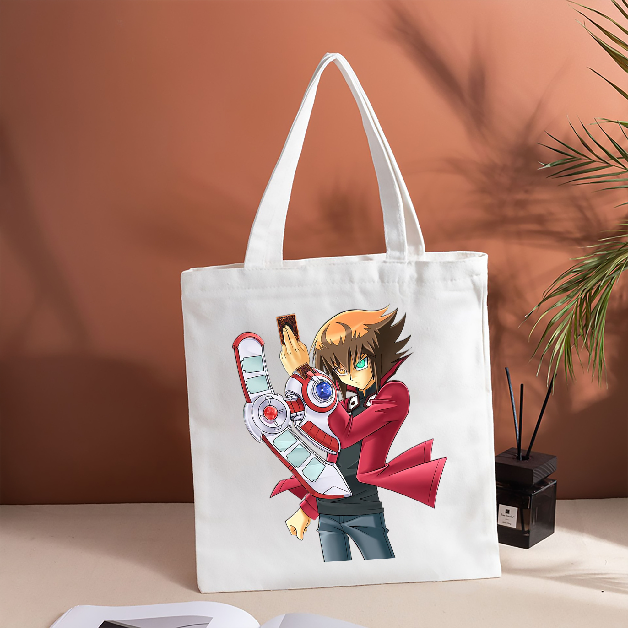 遊☆戯☆王 Yu-Gi-Oh! 縦型キャンバス生地手提げバッグ　トートバッグ