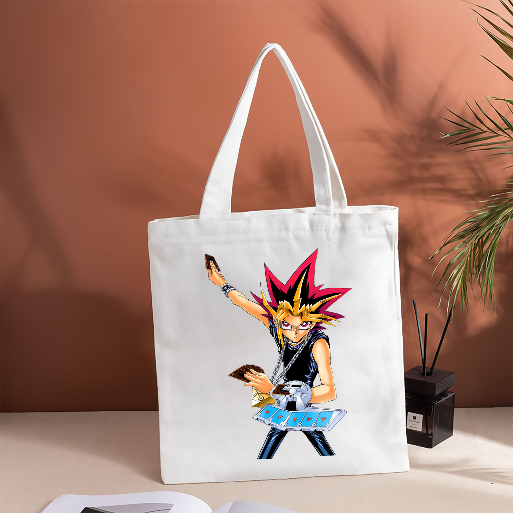 遊☆戯☆王 Yu-Gi-Oh! 縦型キャンバス生地手提げバッグ　トートバッグ