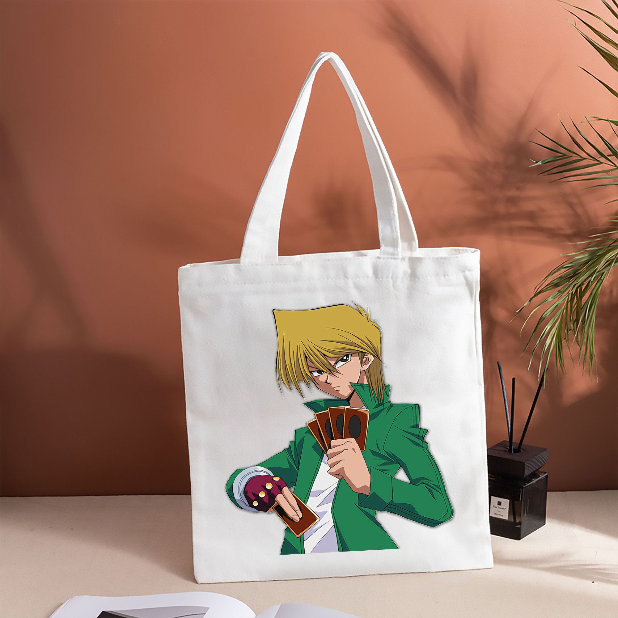 遊☆戯☆王 Yu-Gi-Oh! 縦型キャンバス生地手提げバッグ　トートバッグ