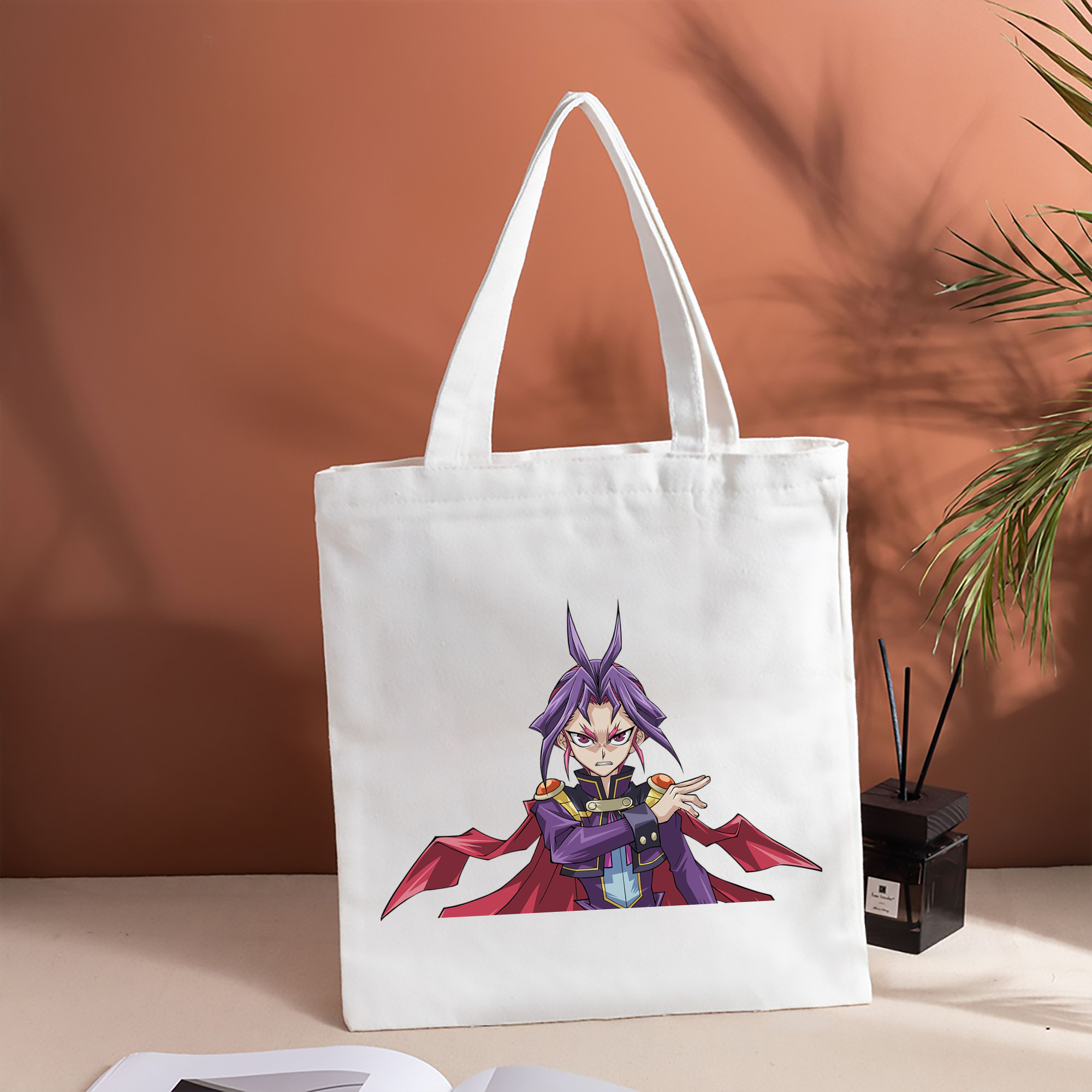 遊☆戯☆王 Yu-Gi-Oh! 縦型キャンバス生地手提げバッグ　トートバッグ