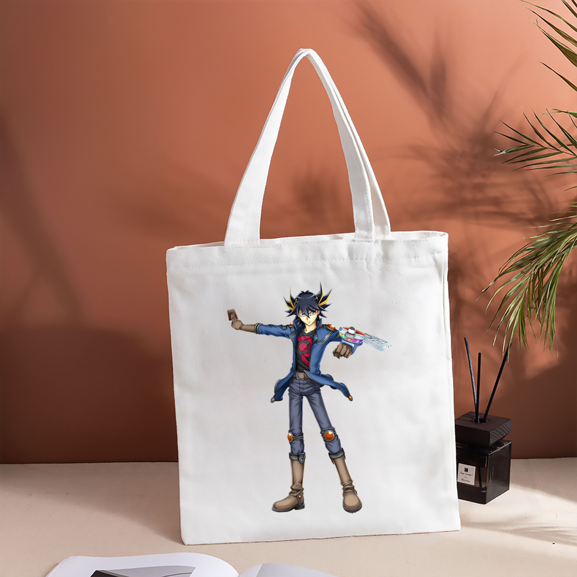 遊☆戯☆王 Yu-Gi-Oh! 縦型キャンバス生地手提げバッグ　トートバッグ