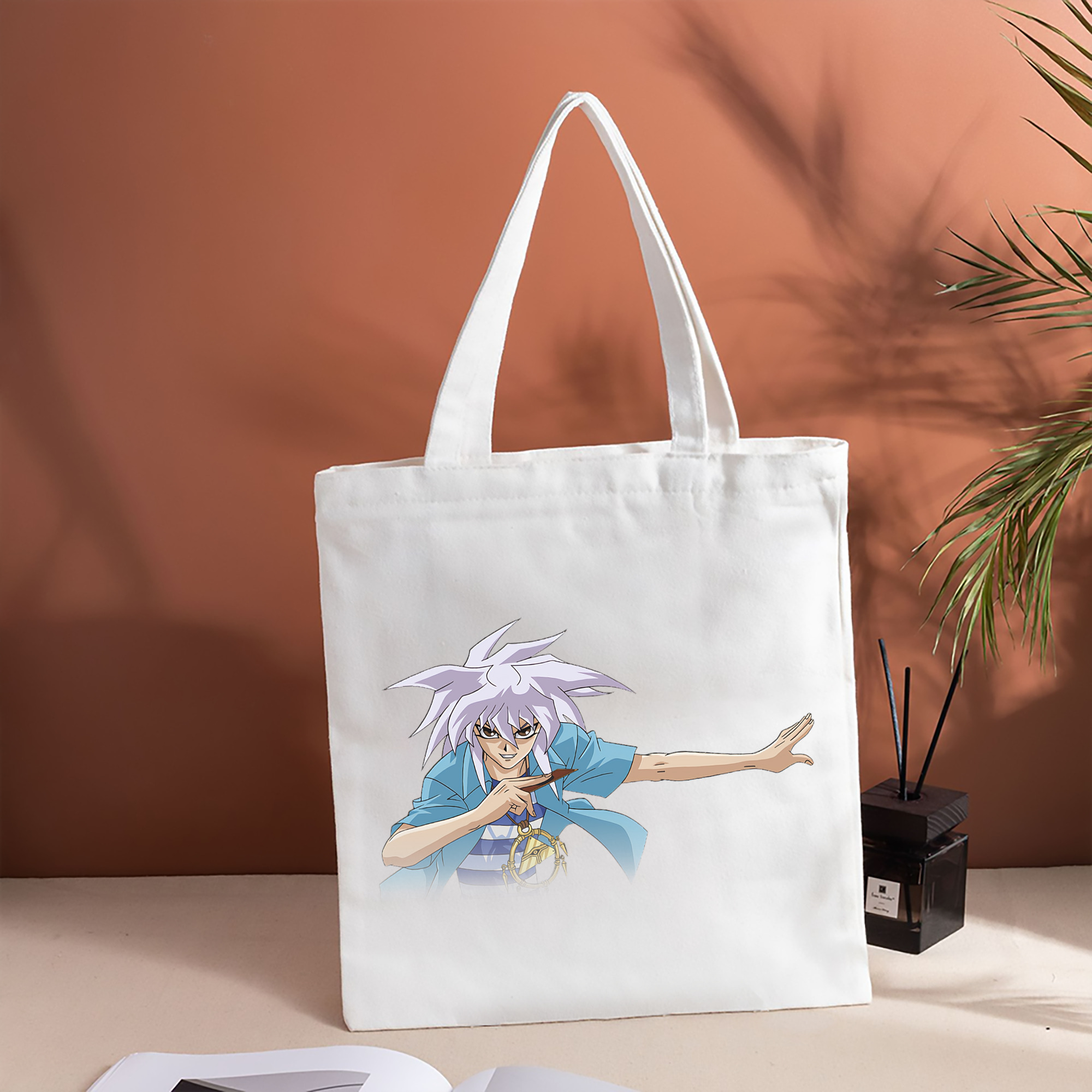 遊☆戯☆王 Yu-Gi-Oh! 縦型キャンバス生地手提げバッグ　トートバッグ
