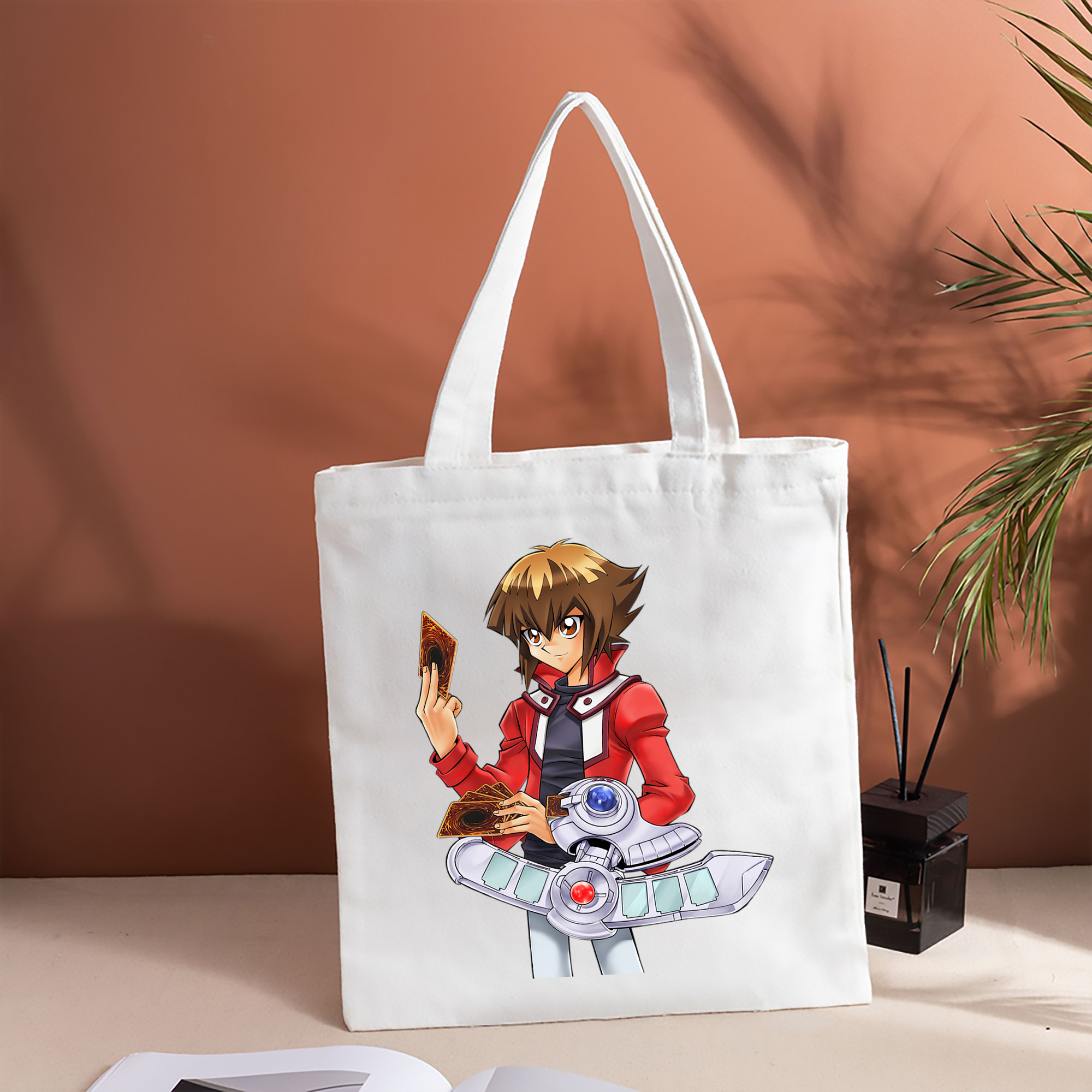 遊☆戯☆王 Yu-Gi-Oh! 縦型キャンバス生地手提げバッグ　トートバッグ