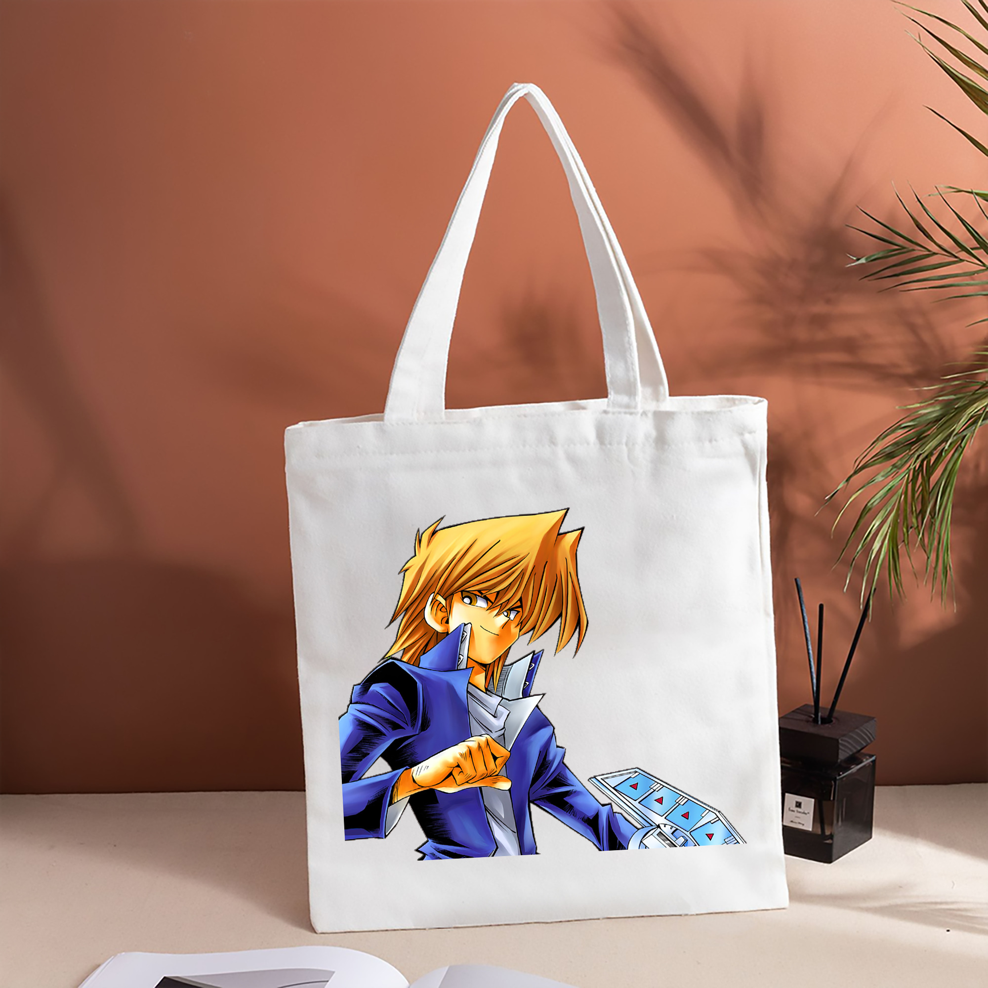 遊☆戯☆王 Yu-Gi-Oh! 縦型キャンバス生地手提げバッグ　トートバッグ