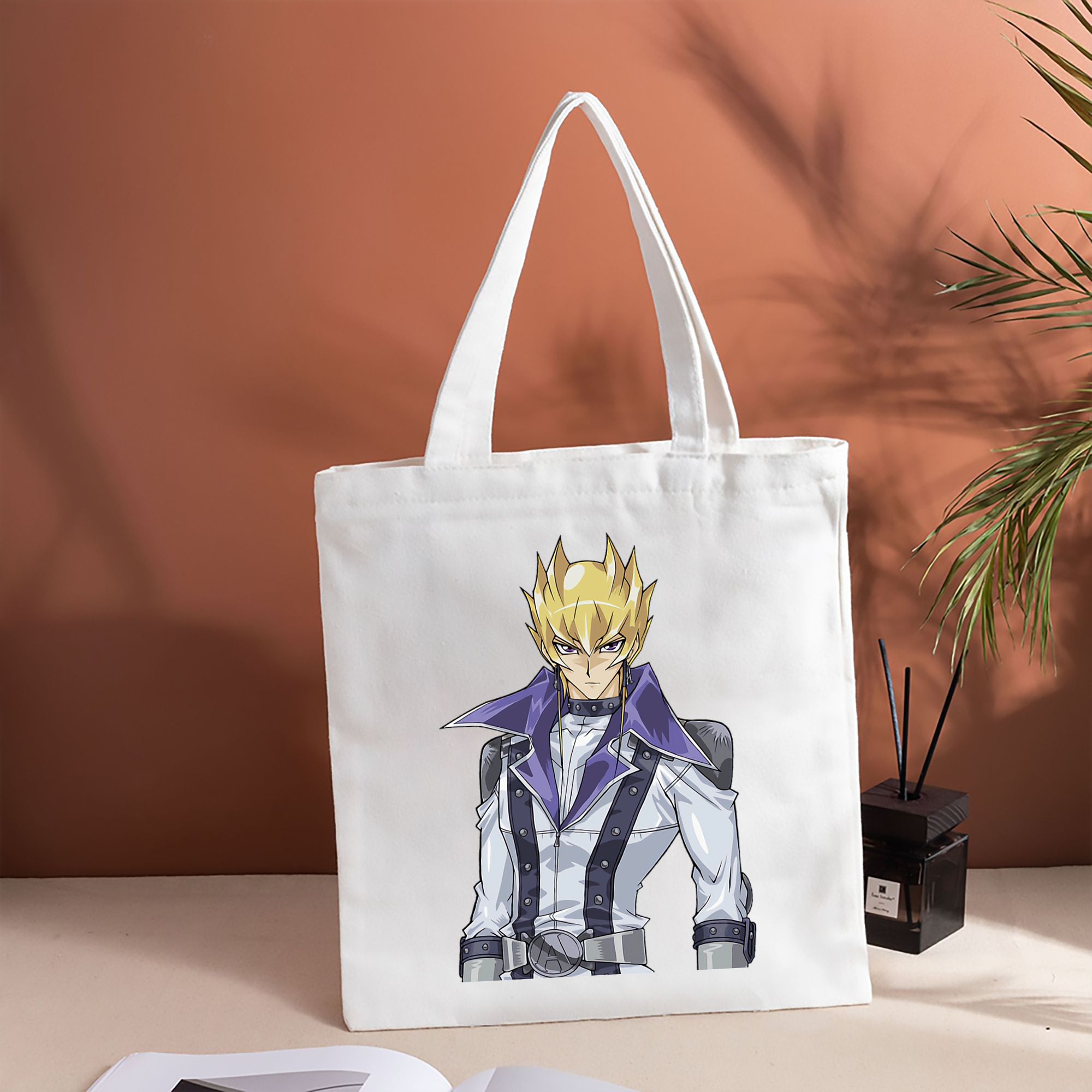 遊☆戯☆王 Yu-Gi-Oh! 縦型キャンバス生地手提げバッグ　トートバッグ