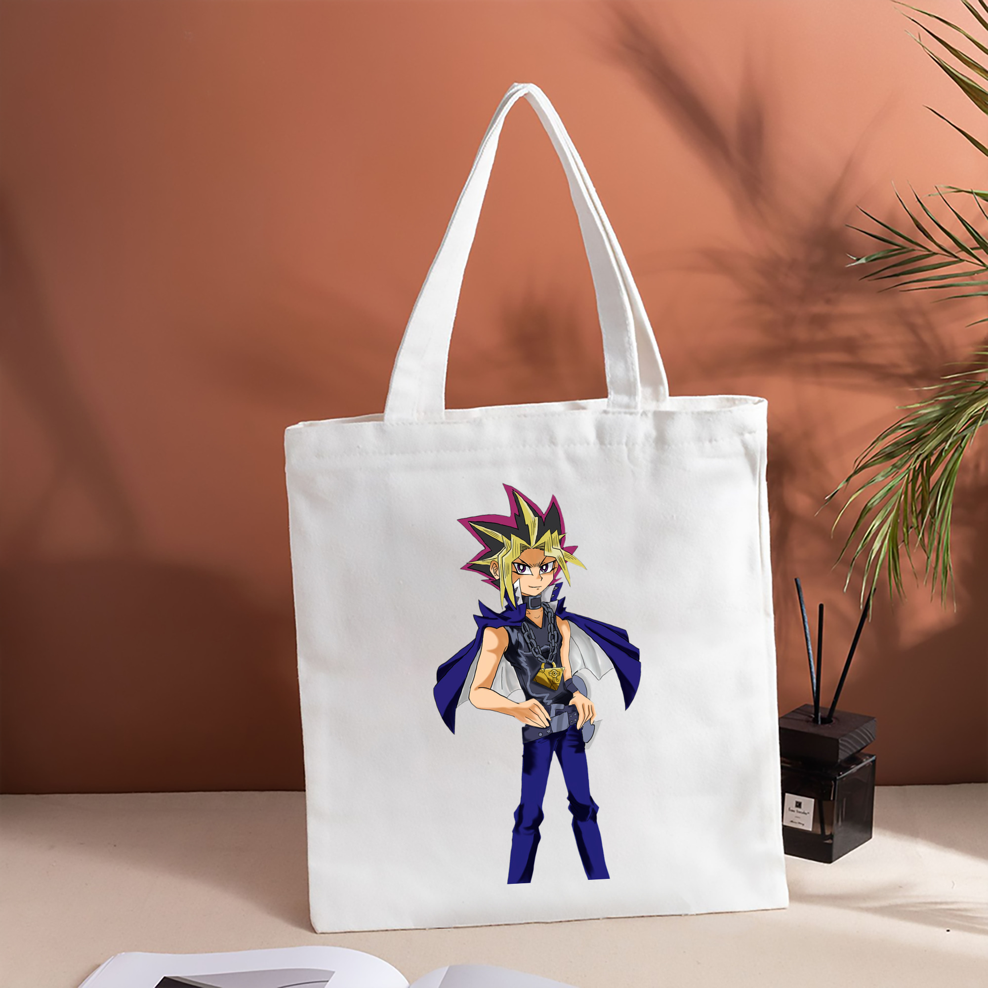 遊☆戯☆王 Yu-Gi-Oh! 縦型キャンバス生地手提げバッグ　トートバッグ