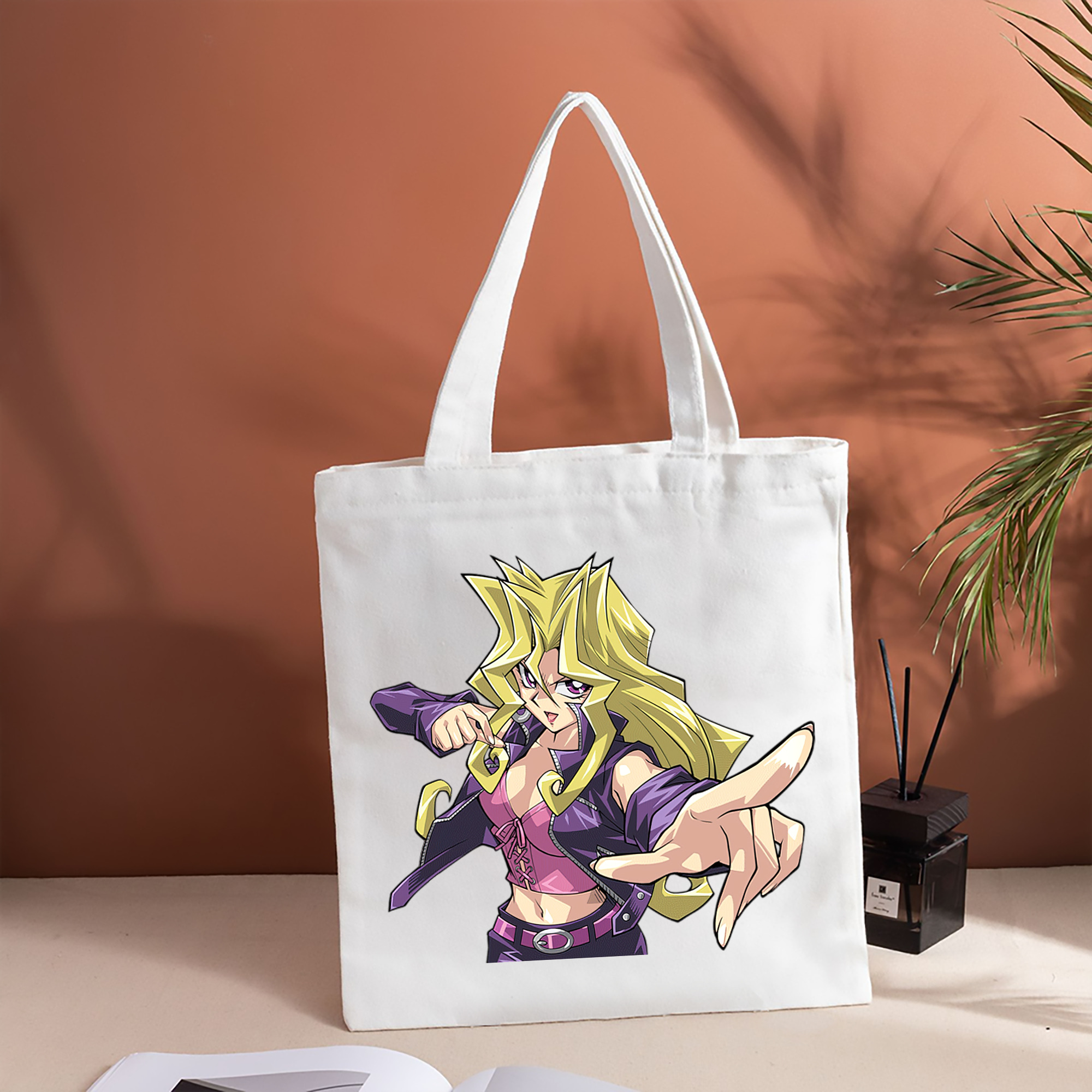 遊☆戯☆王 Yu-Gi-Oh! 縦型キャンバス生地手提げバッグ　トートバッグ