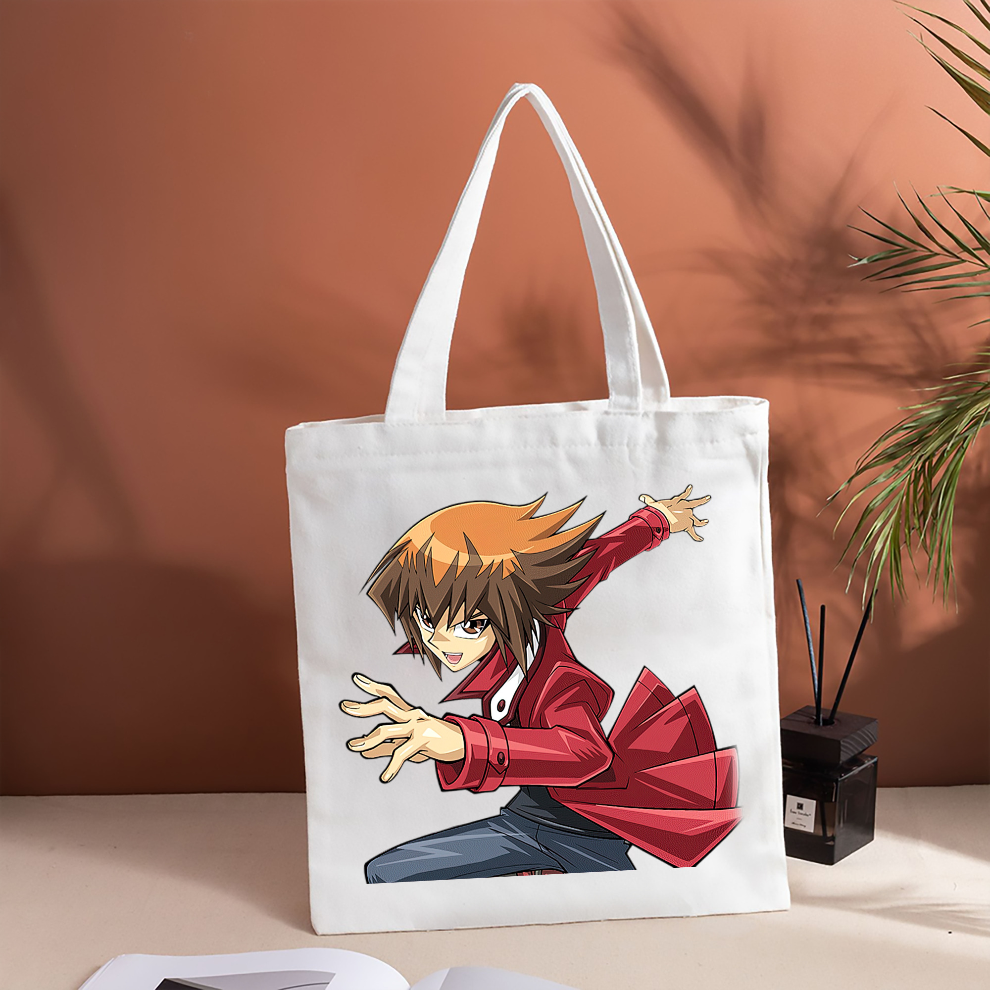遊☆戯☆王 Yu-Gi-Oh! 縦型キャンバス生地手提げバッグ　トートバッグ