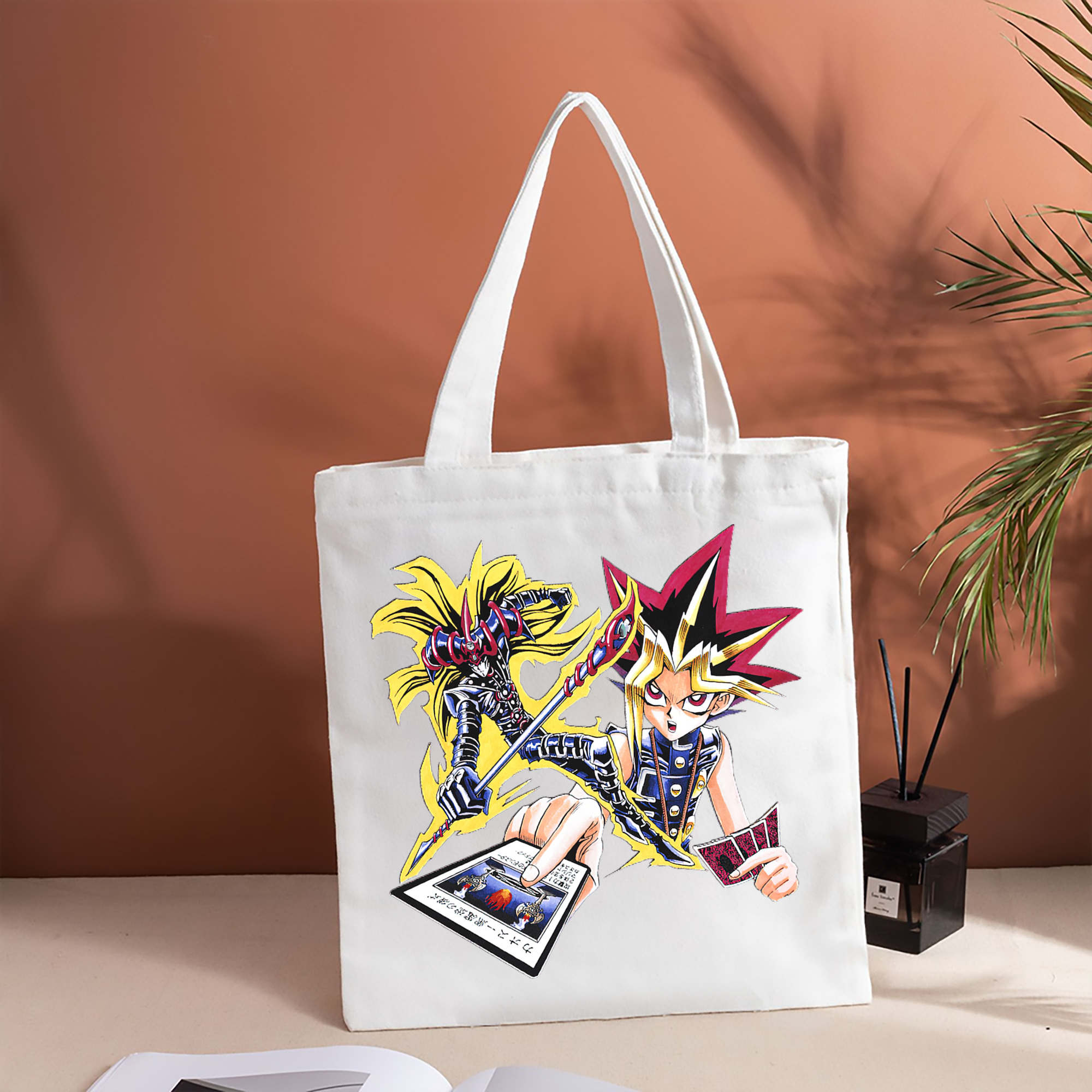 遊☆戯☆王 Yu-Gi-Oh! 縦型キャンバス生地手提げバッグ　トートバッグ