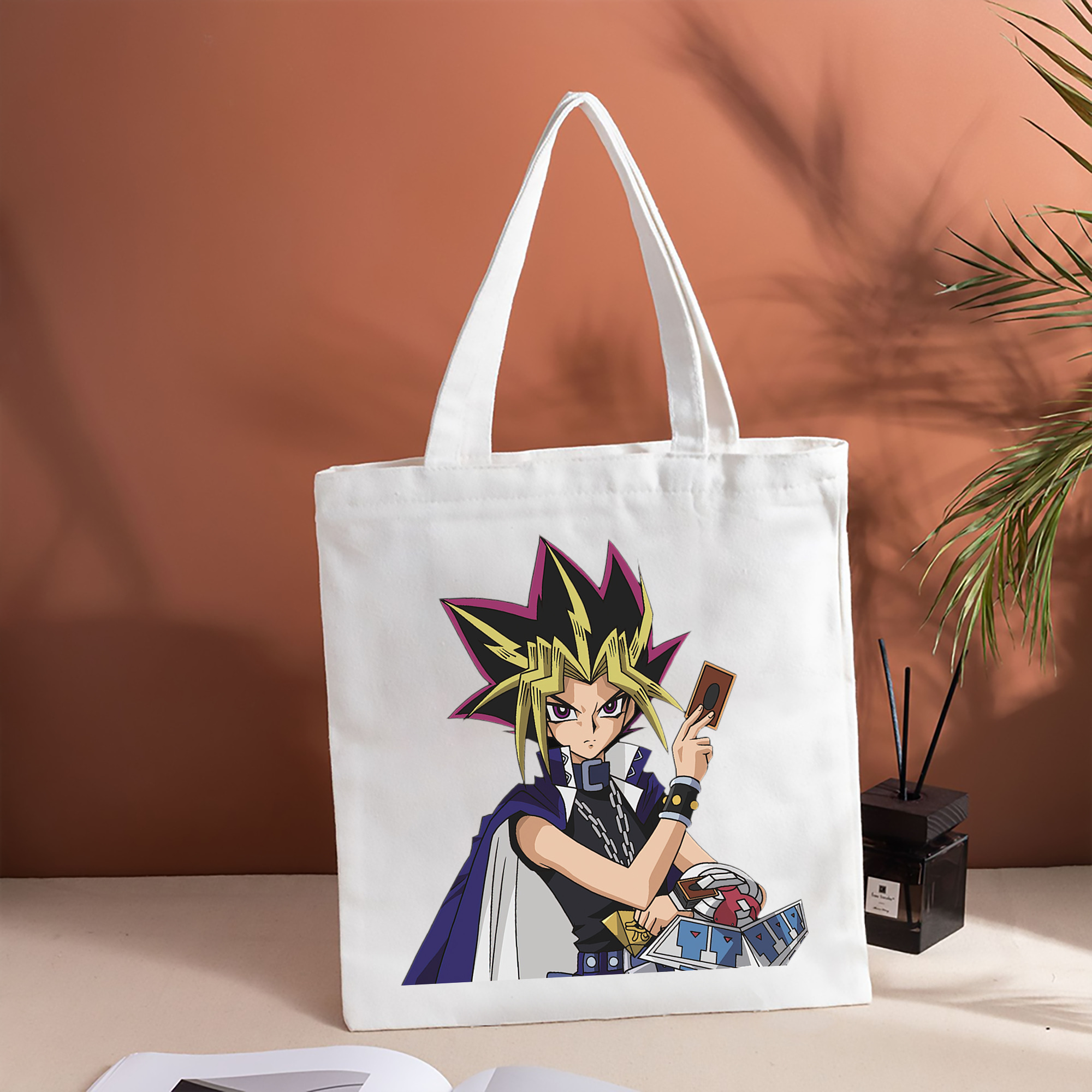遊☆戯☆王 Yu-Gi-Oh! 縦型キャンバス生地手提げバッグ　トートバッグ