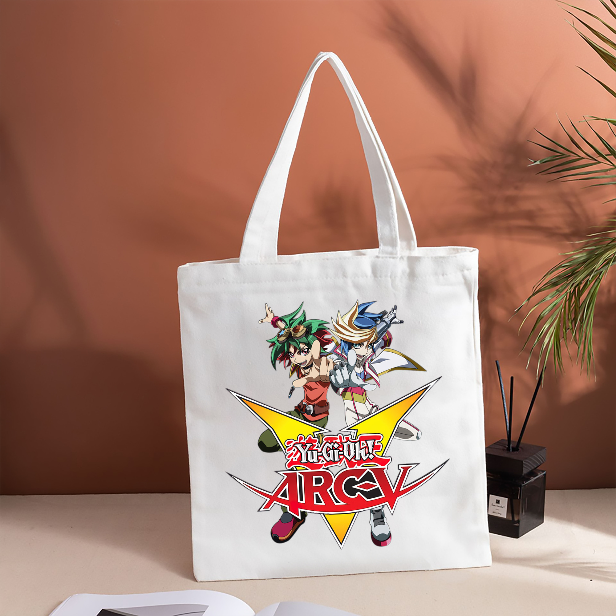 遊☆戯☆王 Yu-Gi-Oh! 縦型キャンバス生地手提げバッグ　トートバッグ