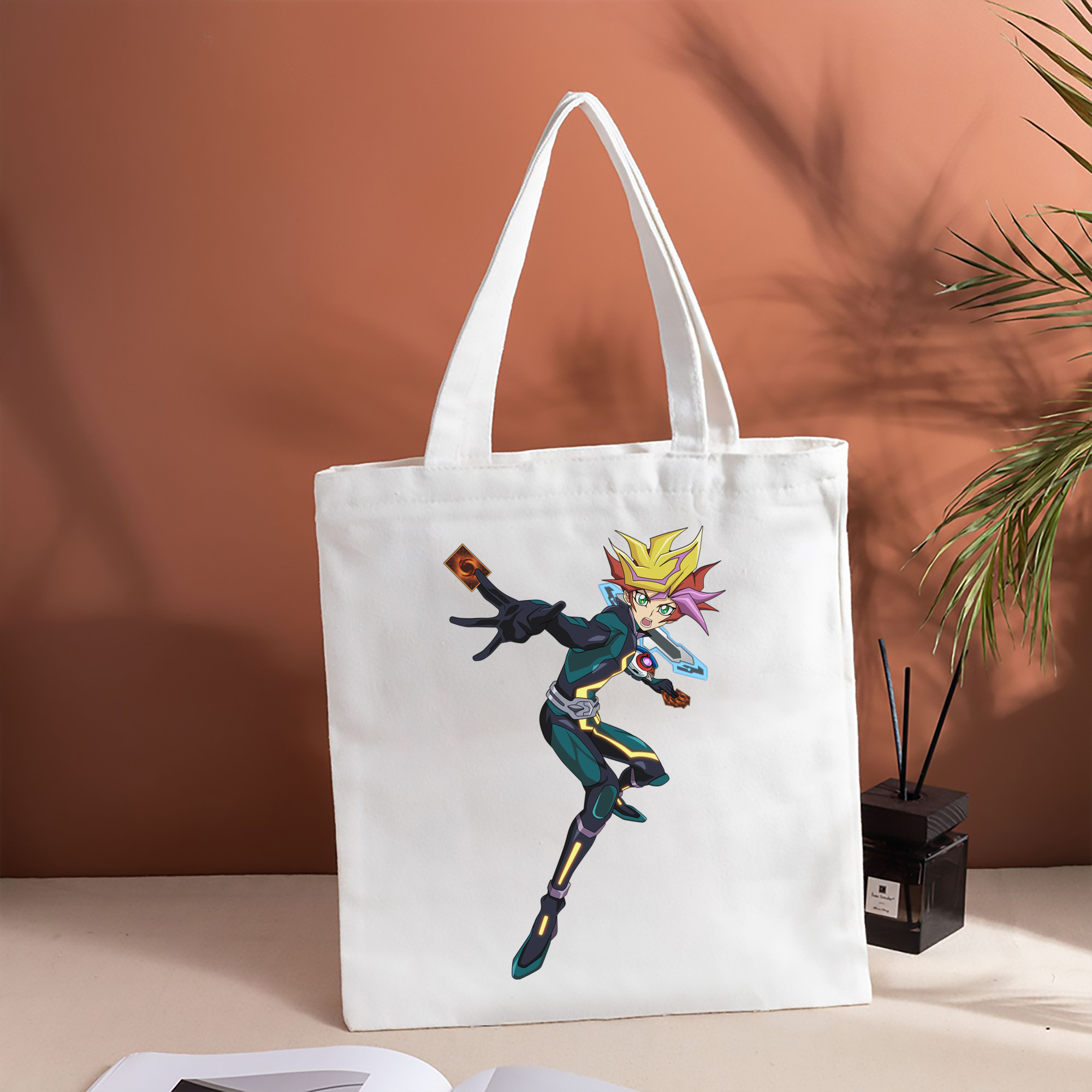 遊☆戯☆王 Yu-Gi-Oh! 縦型キャンバス生地手提げバッグ　トートバッグ