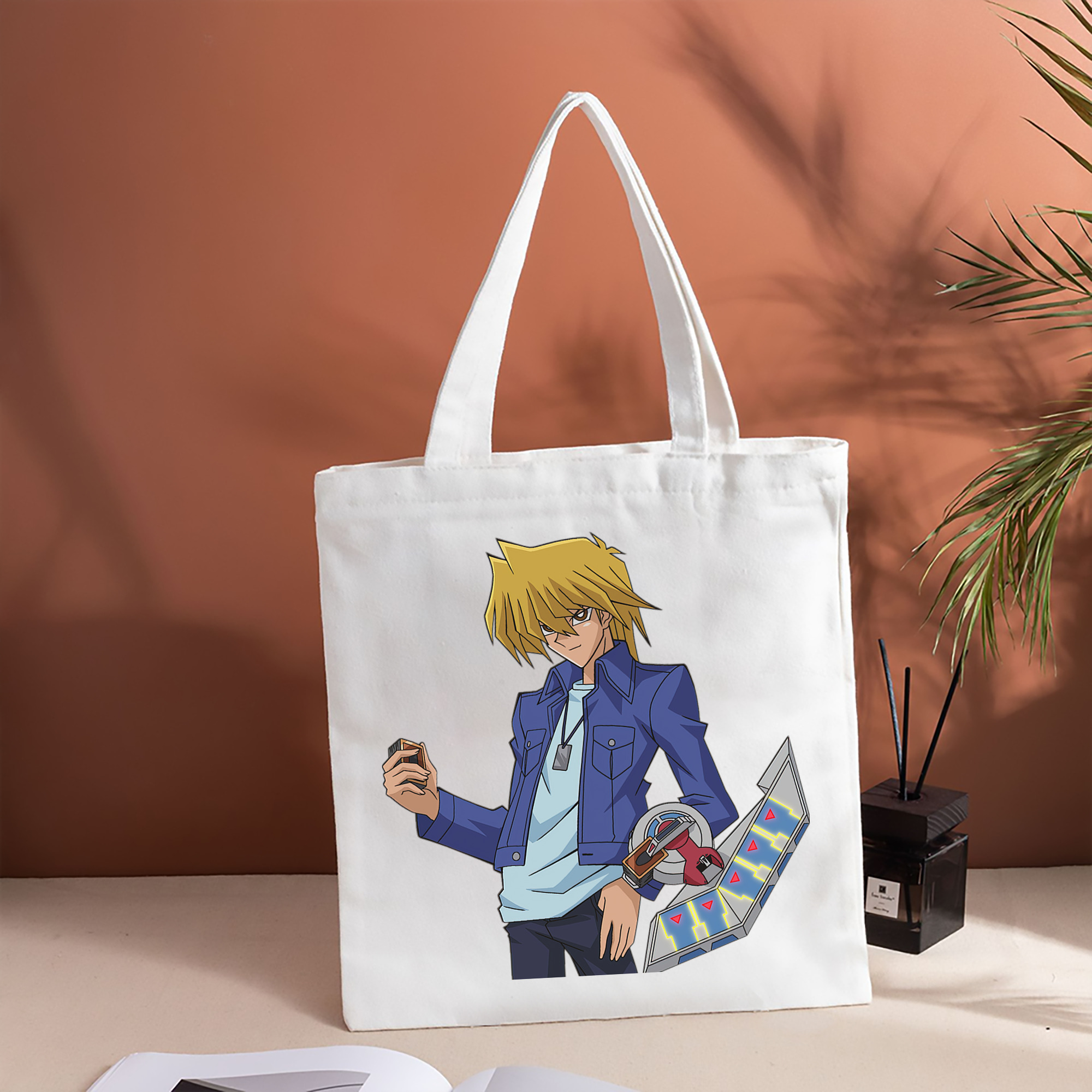 遊☆戯☆王 Yu-Gi-Oh! 縦型キャンバス生地手提げバッグ　トートバッグ