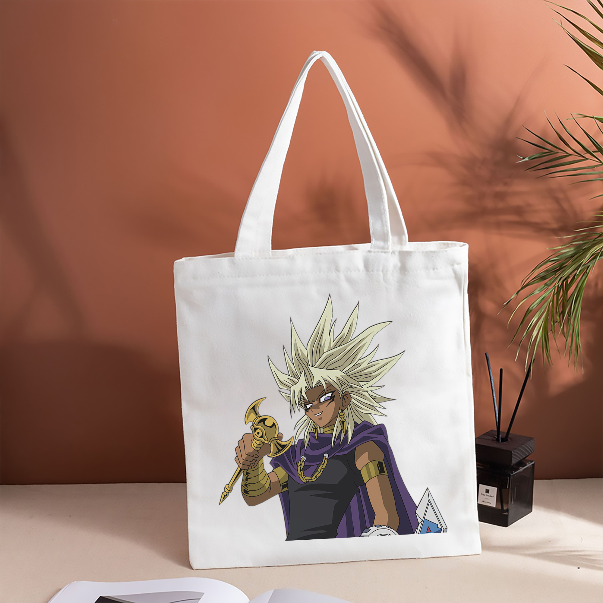 遊☆戯☆王 Yu-Gi-Oh! 縦型キャンバス生地手提げバッグ　トートバッグ